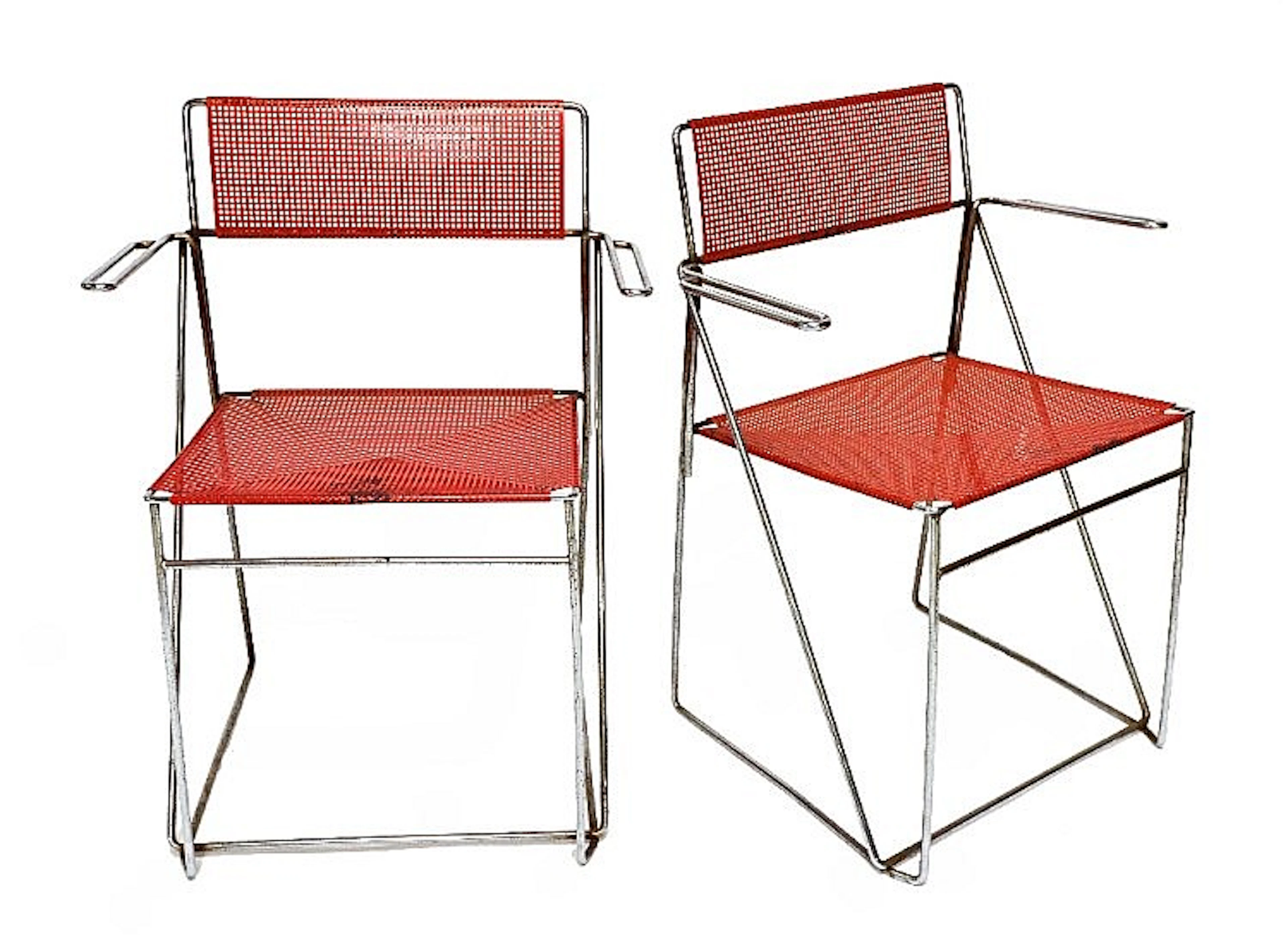 Four chrome Italian chairs, Omli for Magis designed by Niels Joergen Hauges