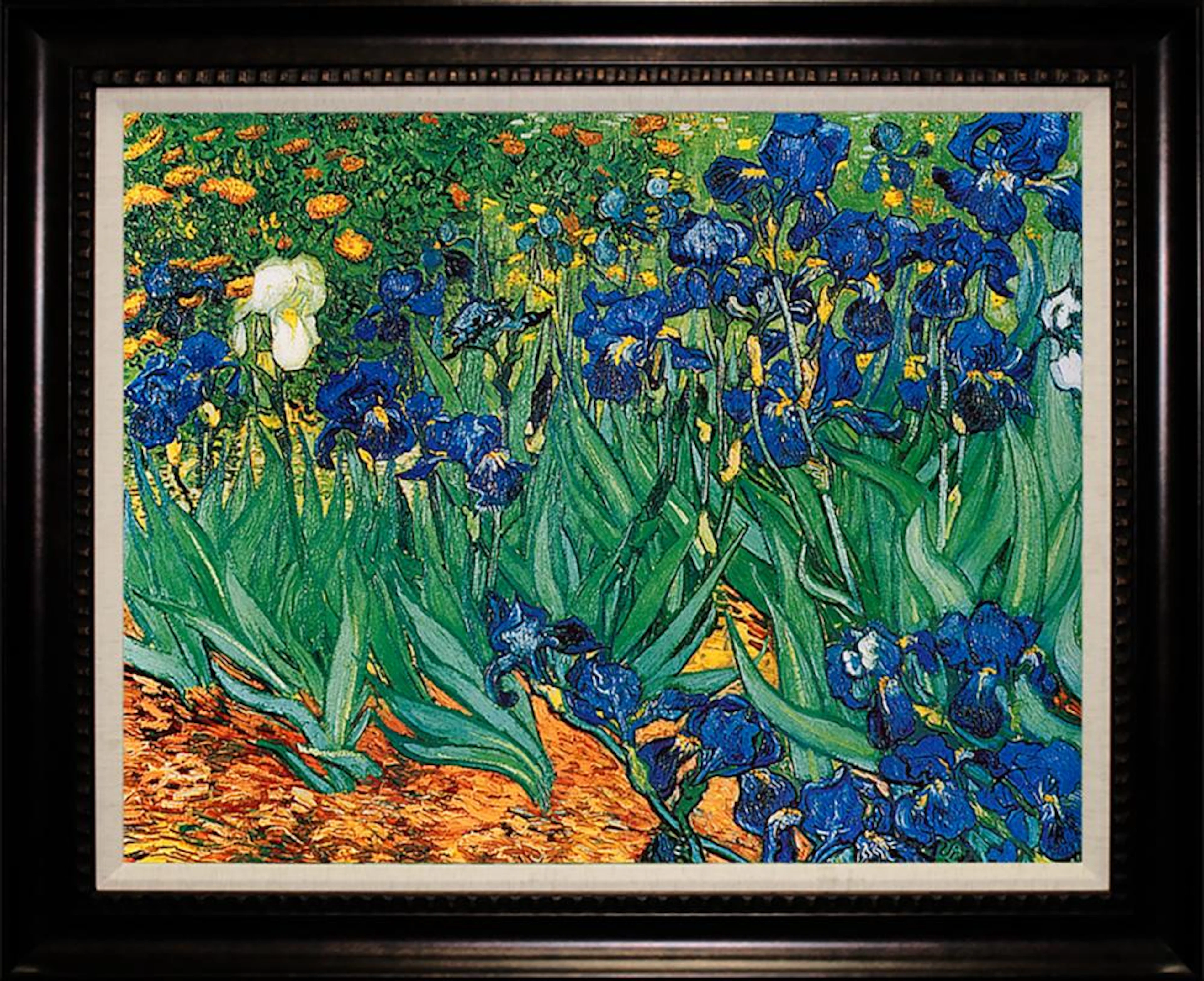 After Van Gogh The Irises hand Embellished on Canvas