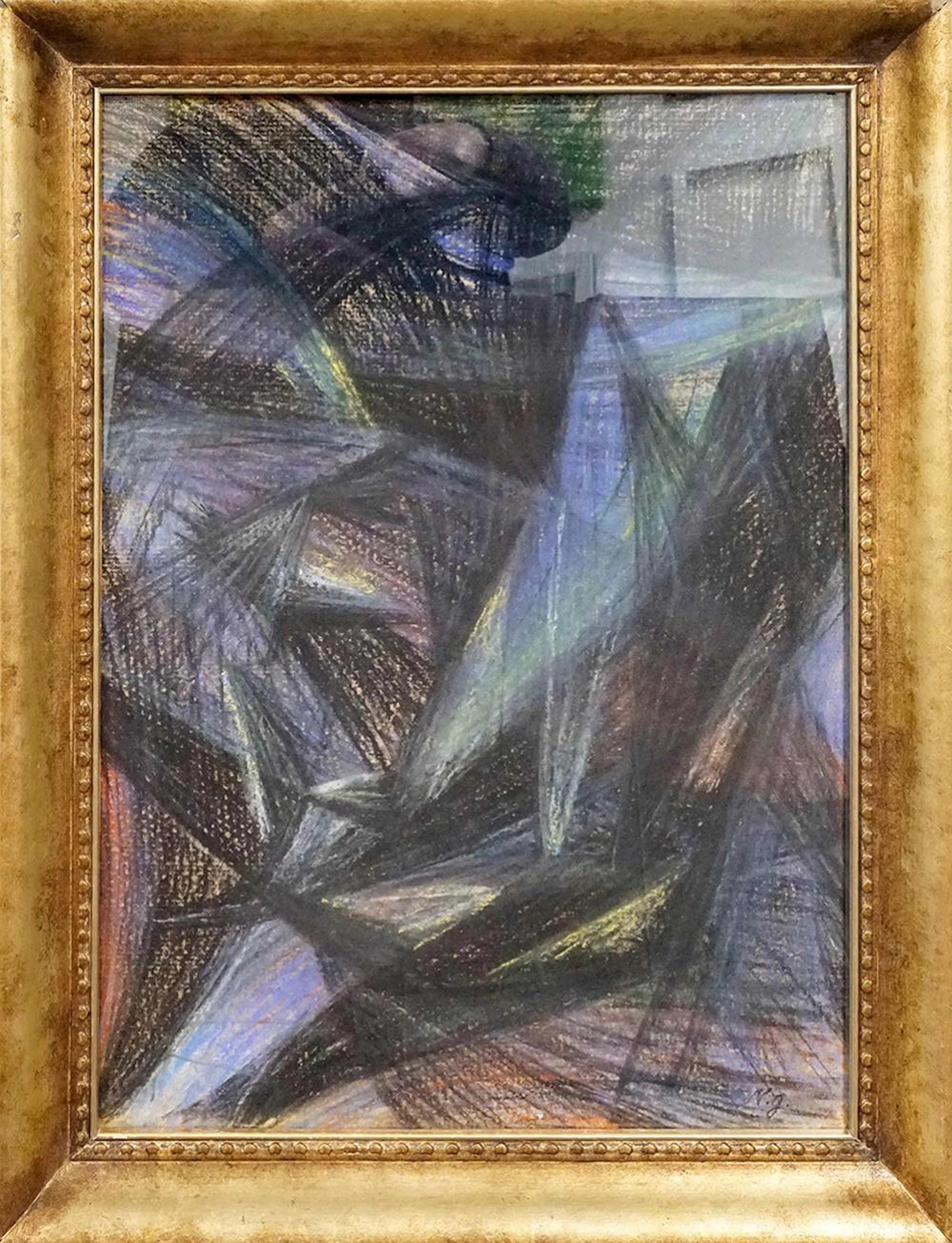 atalia Goncharova "Rayonist Composition" original Pastel