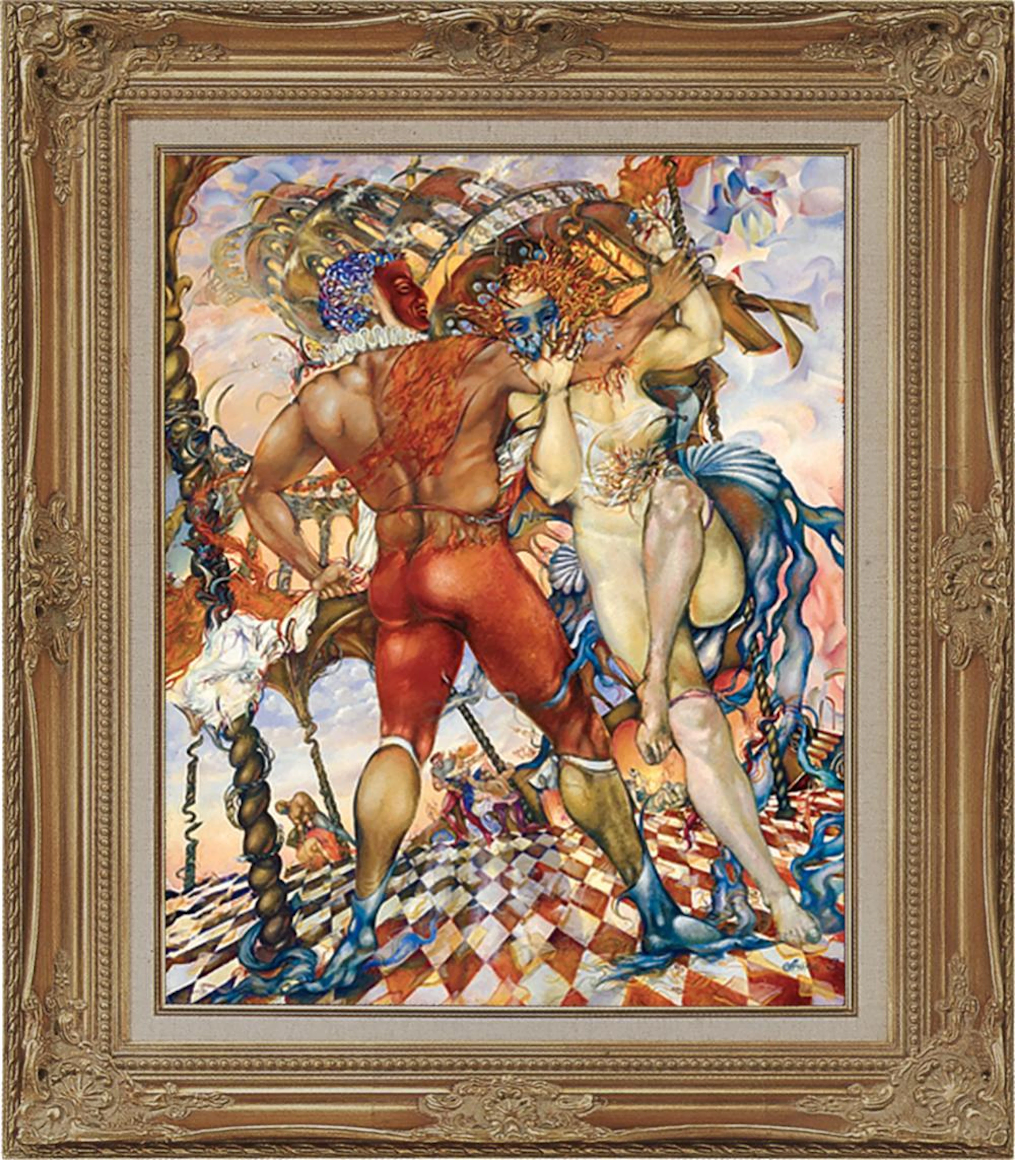 Hand embellished on canvas by Arina Unmasking