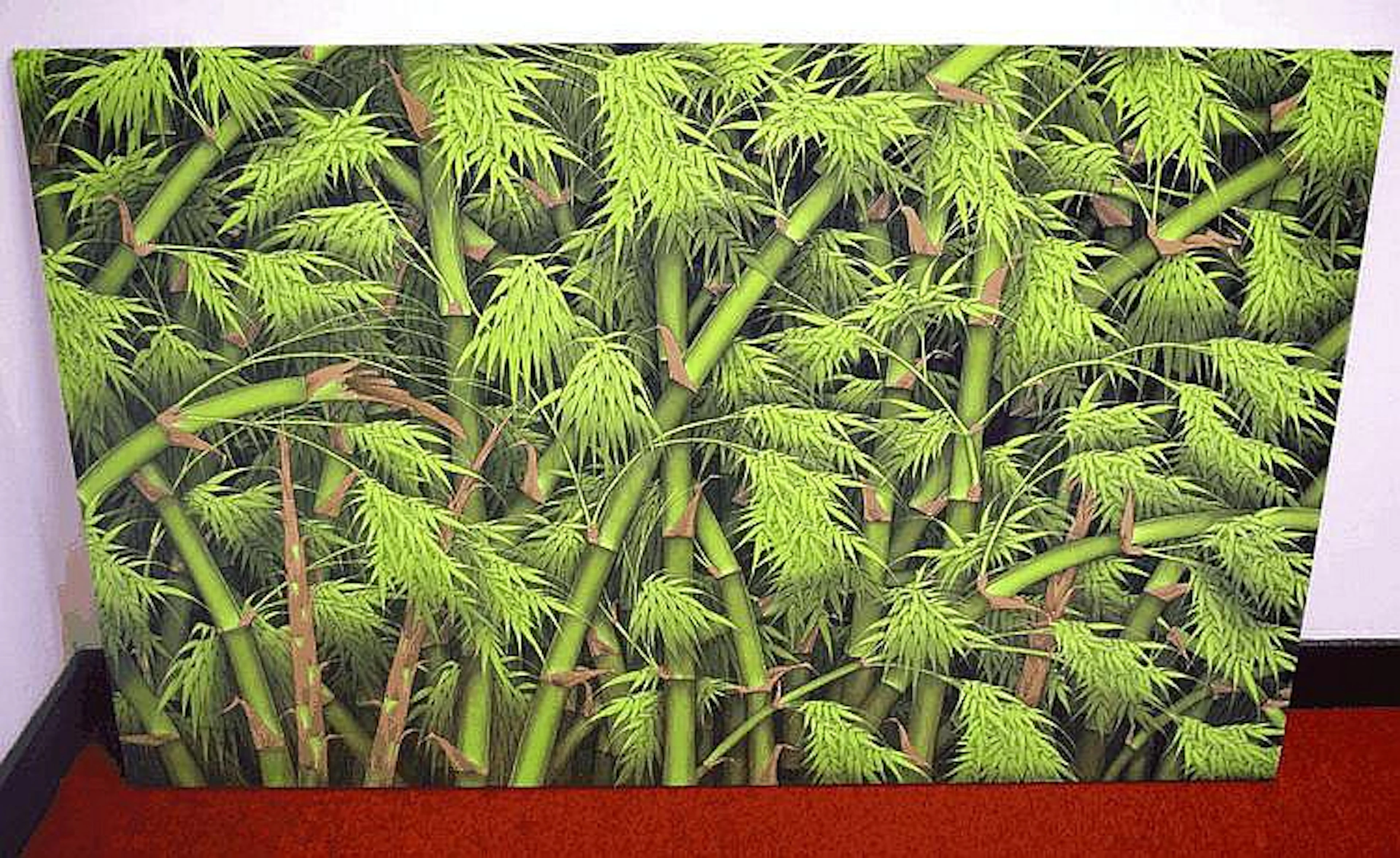 Large decorative bamboo print on canvas, 107cm x