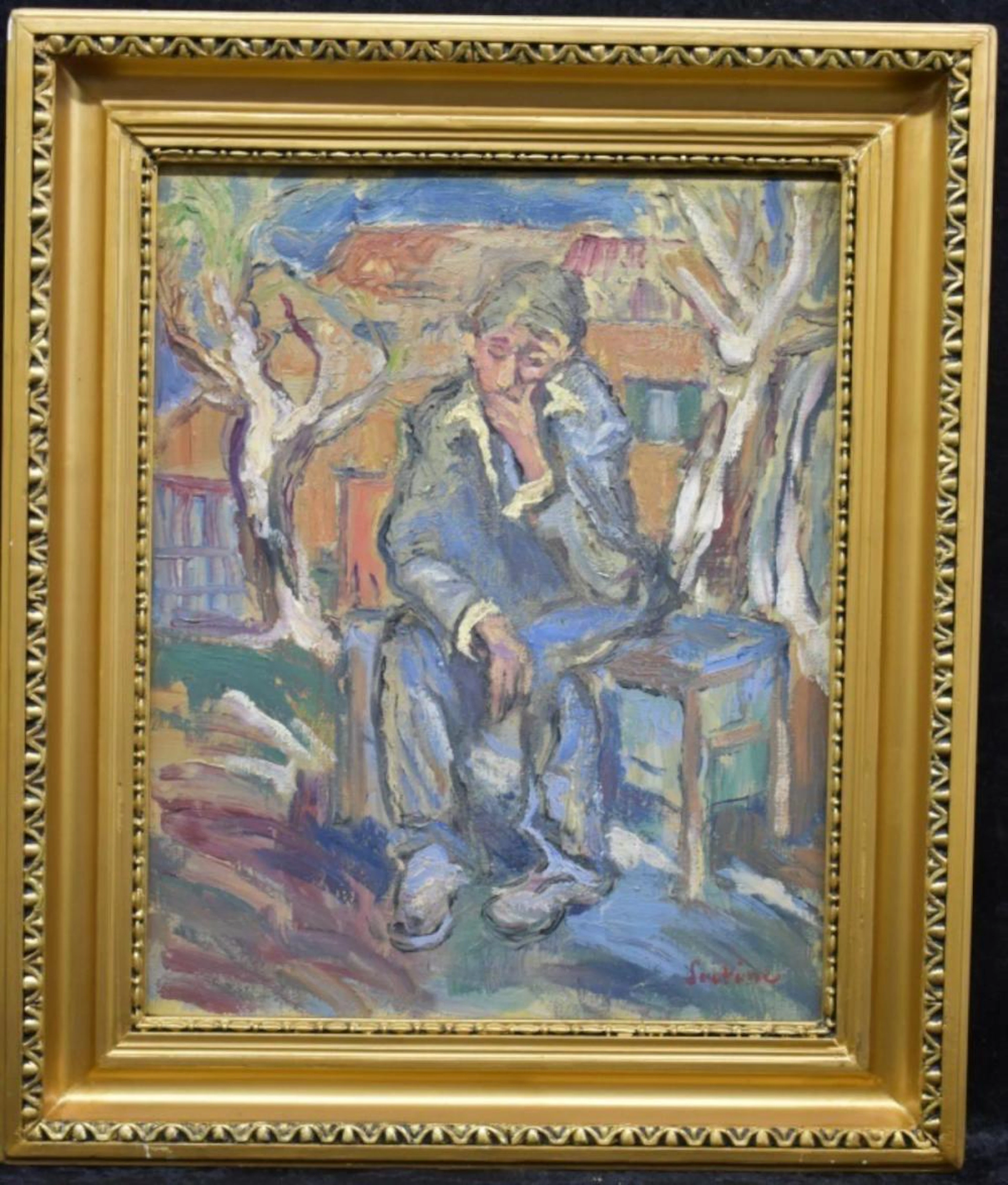Chaim Soutine Man On A Bench O / C