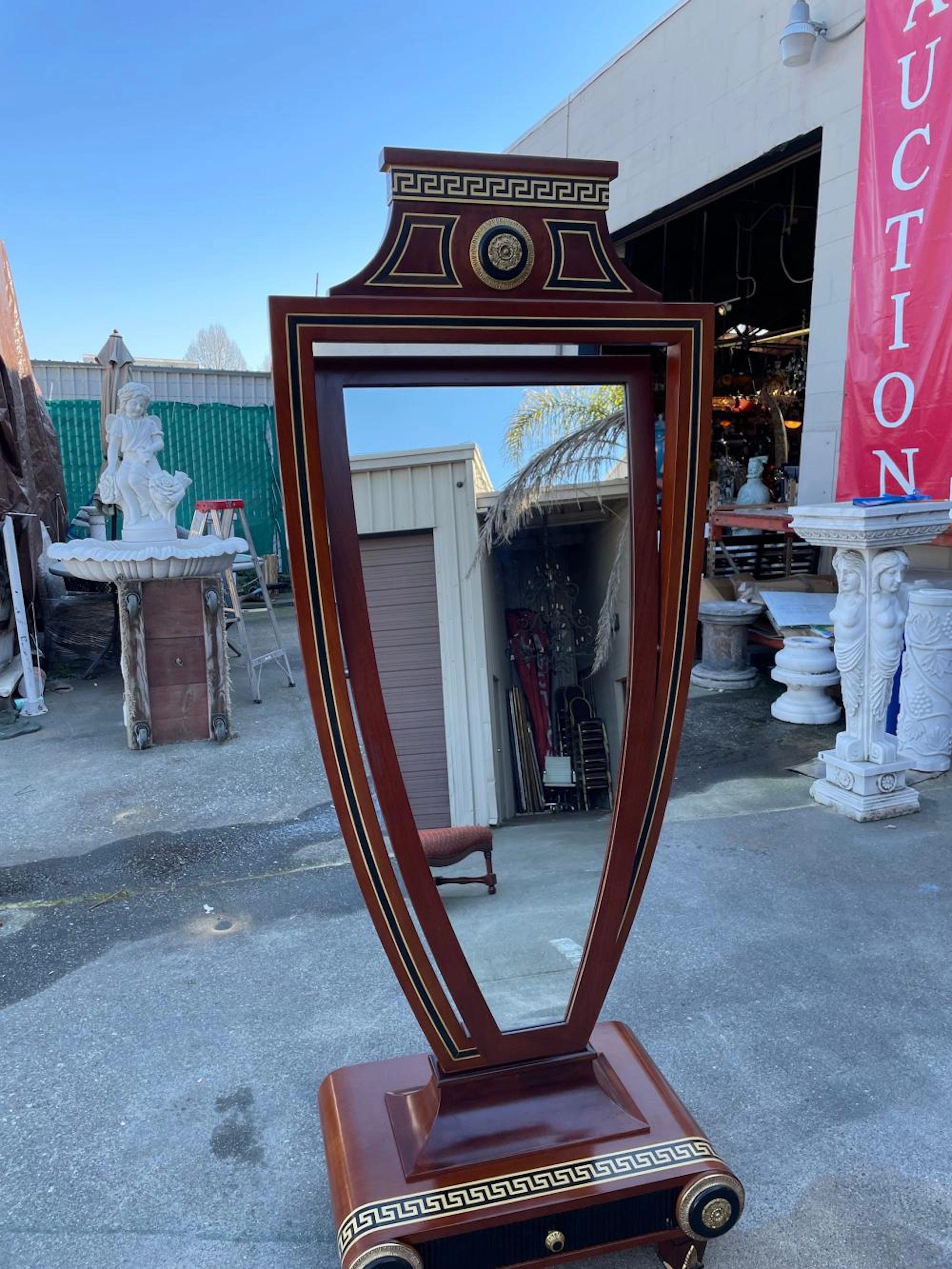 Floor Mirror on Stand with Drawer