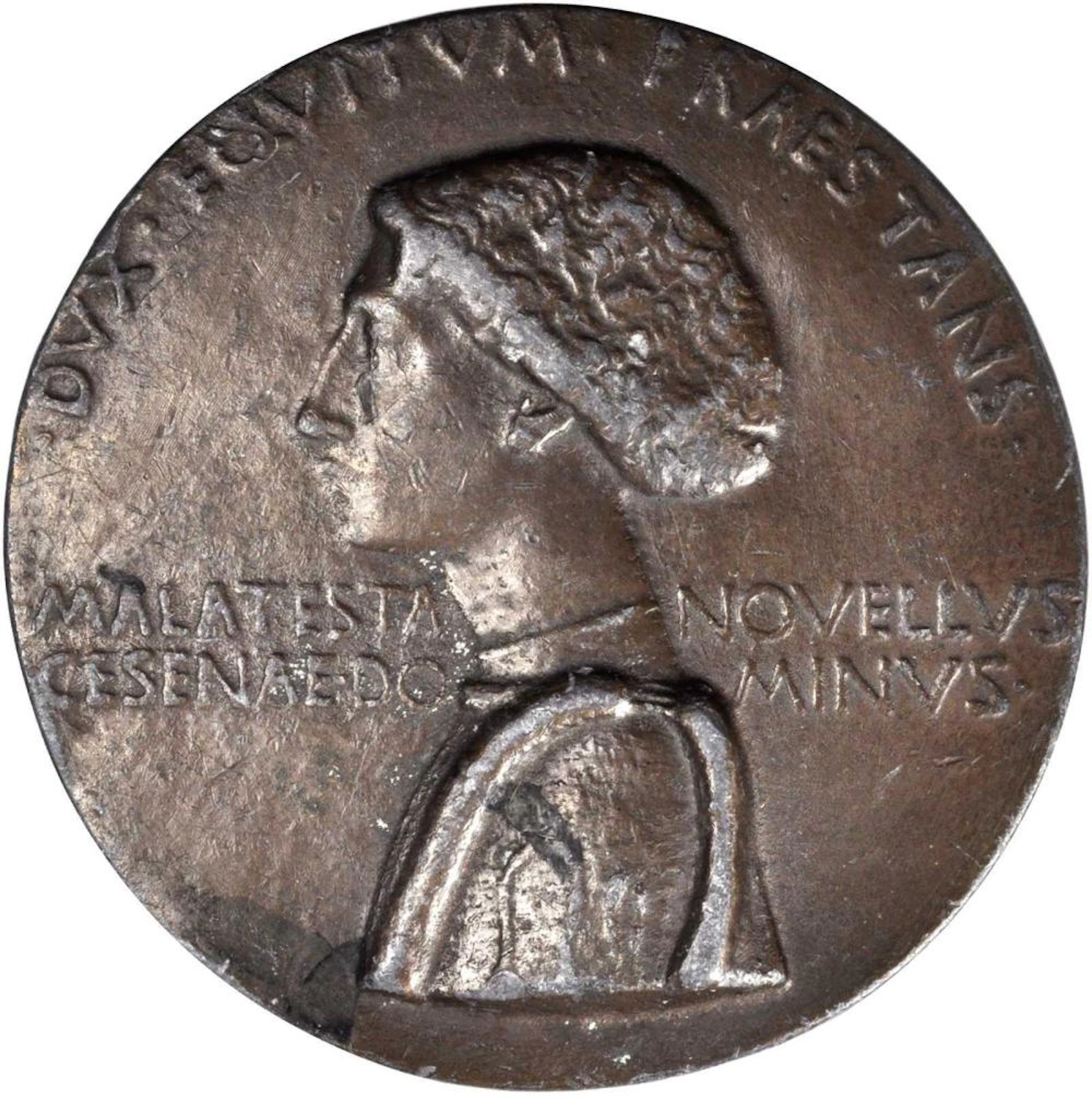 ITALY. Renaissance Portrait Bronzed Lead Medal of Domenico Novello Malatesta