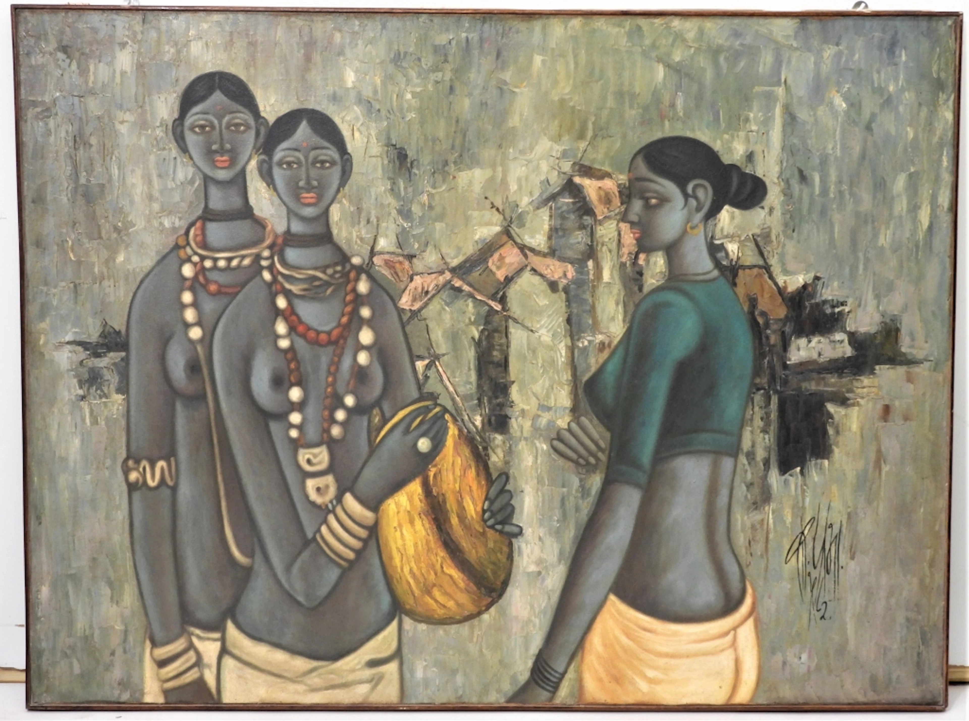 B. Prabha Women Figure Painting - B. Prabha
