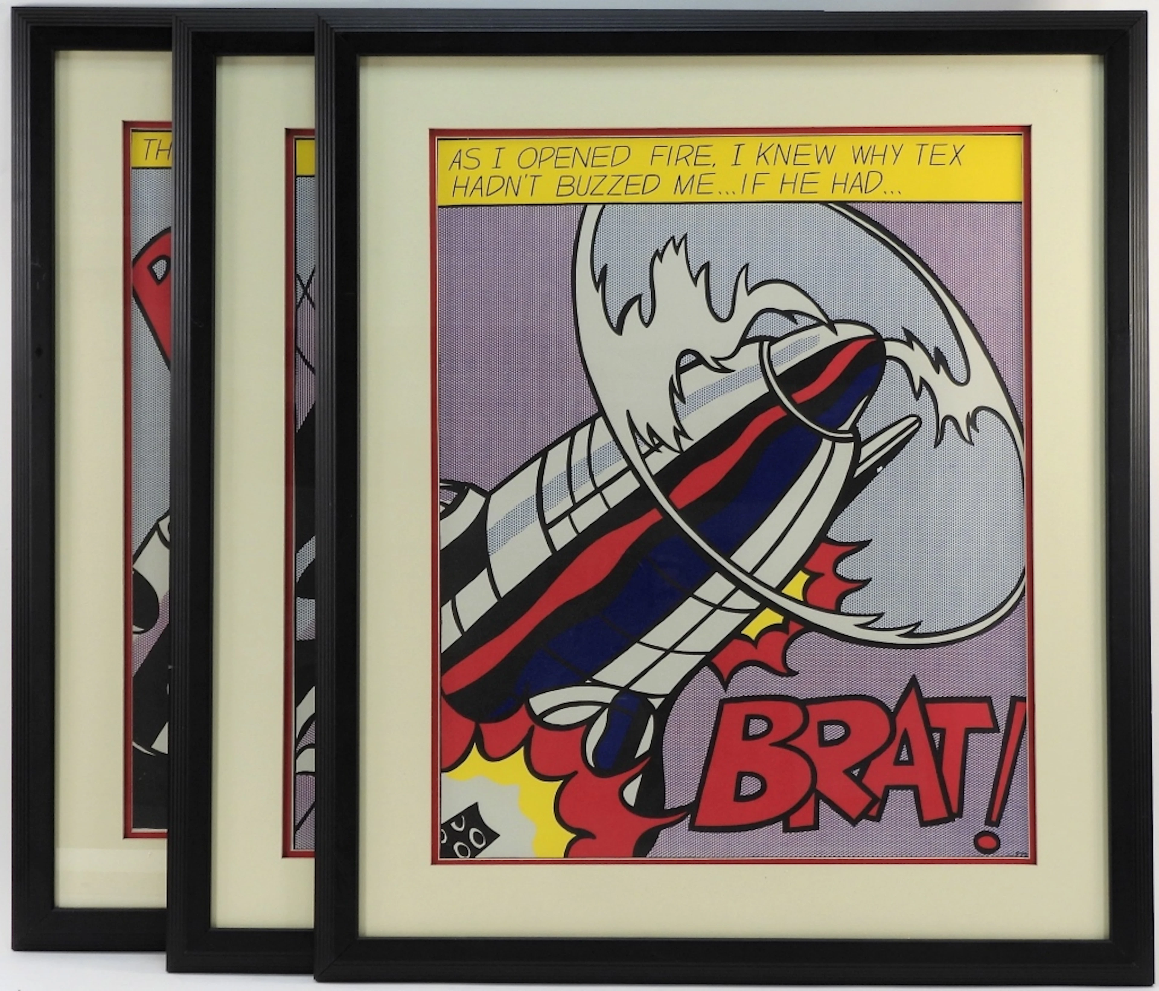Roy Lichtenstein Pop Art Lithograph Triptych - Roy Lichtenstein