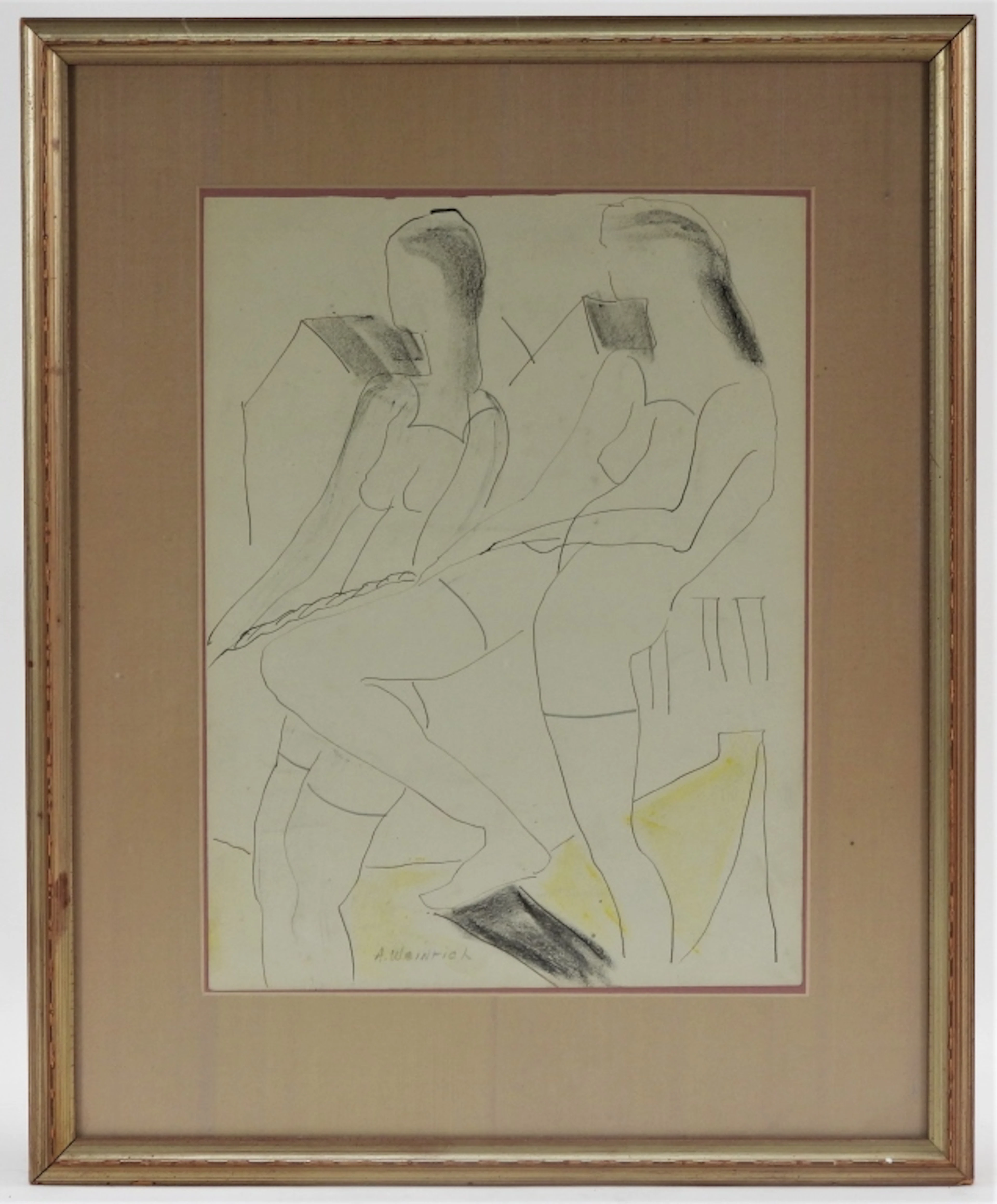 Agnes Weinrich Abstract Nudes Drawing - Agnes Weinrich