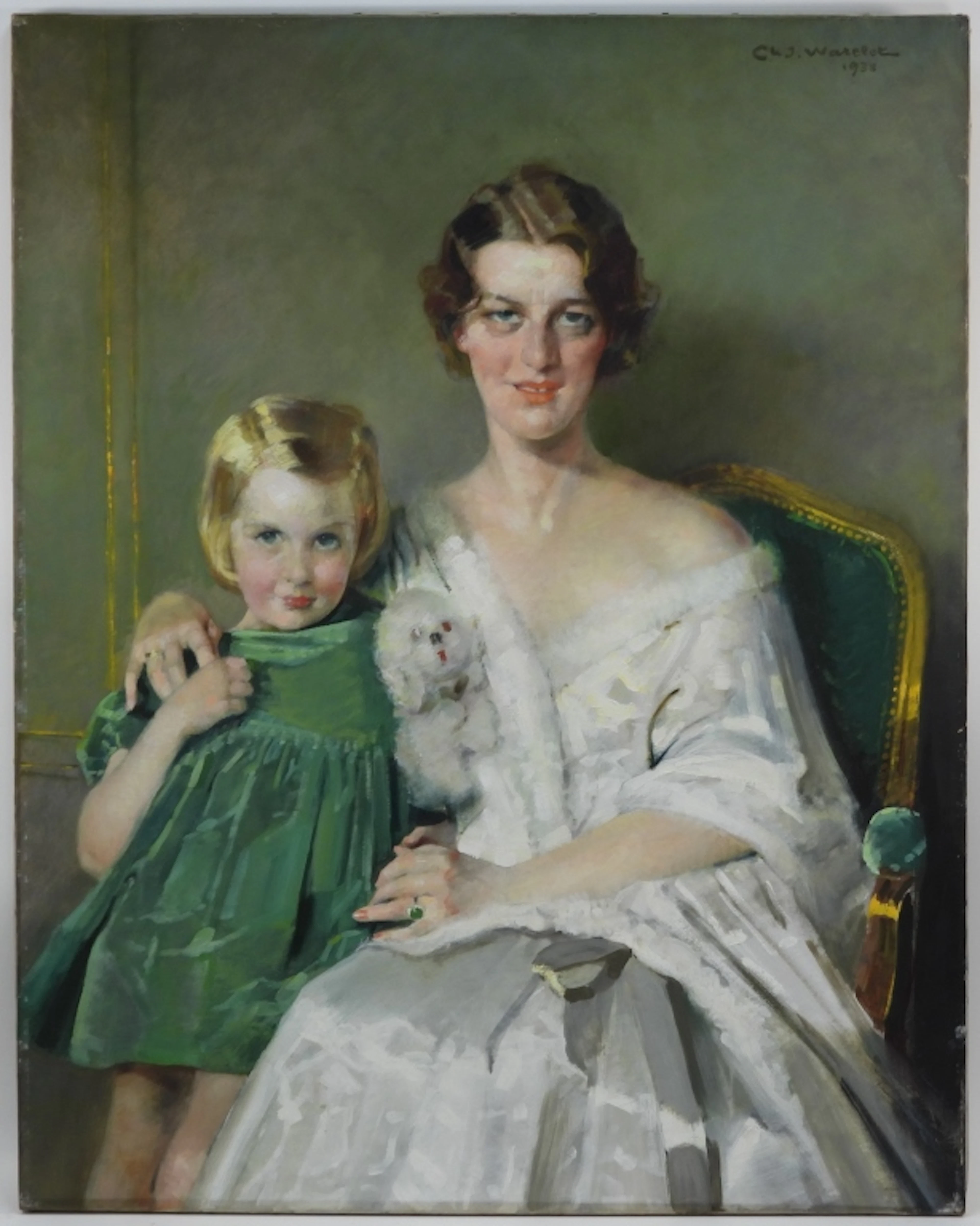 Charles Joseph Watelet Mother & Child Painting - Charles Joseph Watelet