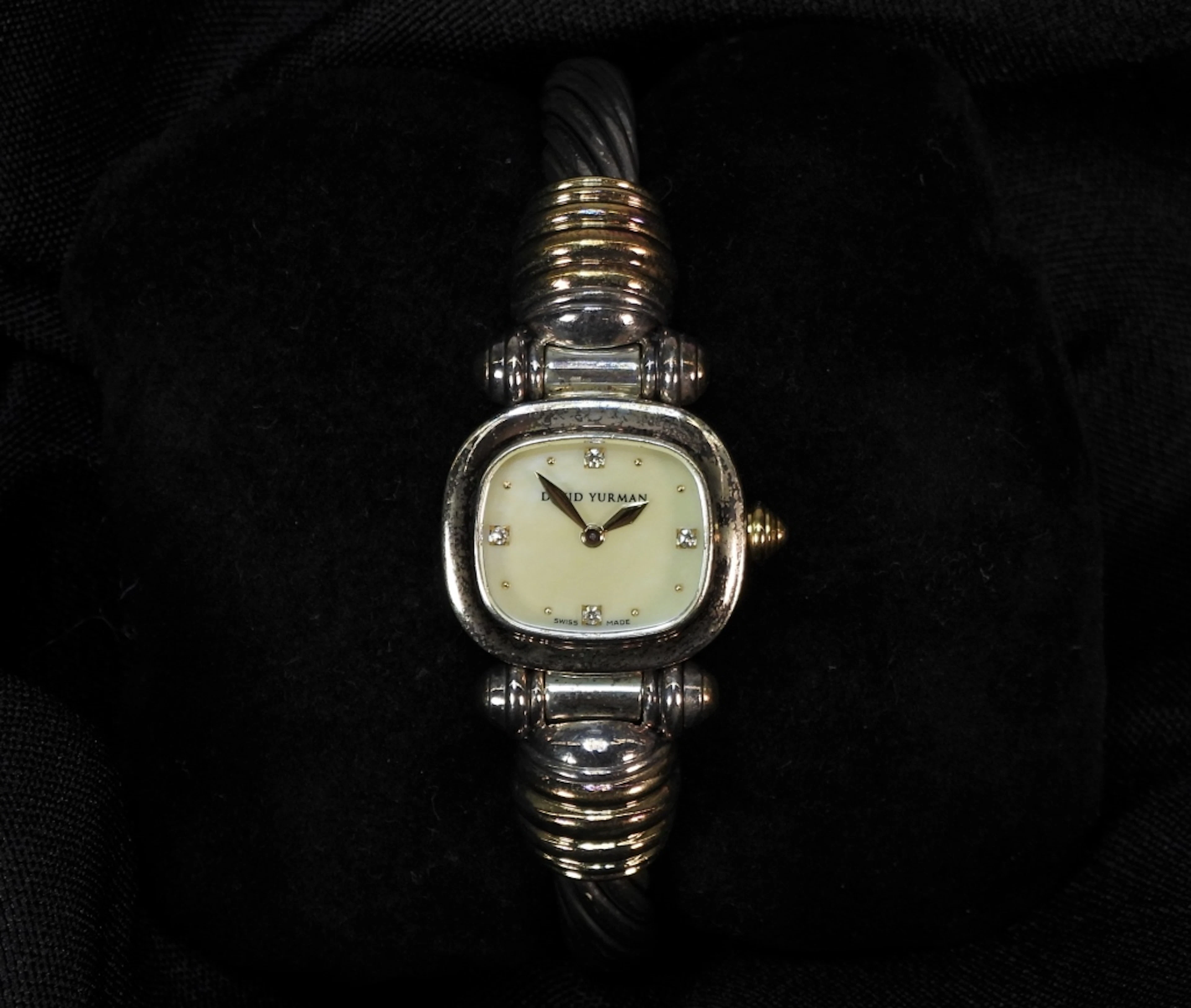 David Yurman 14K Gold Sterling Diamond Watch