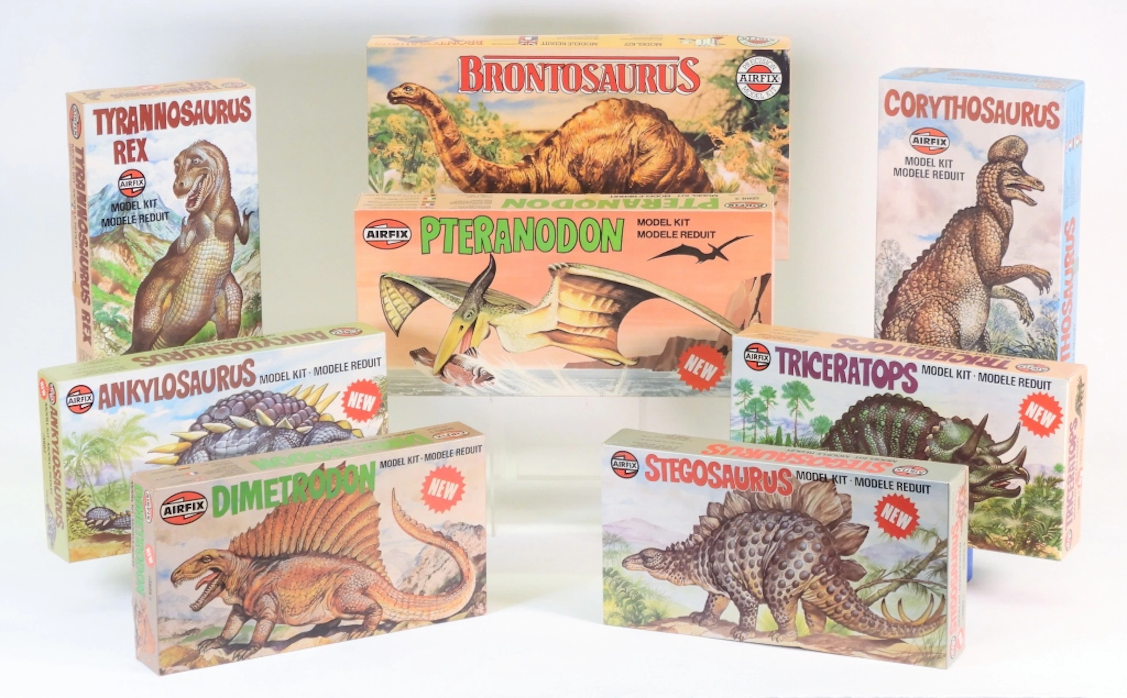 8PC British Airfix Prehistoric Dinosaur Models