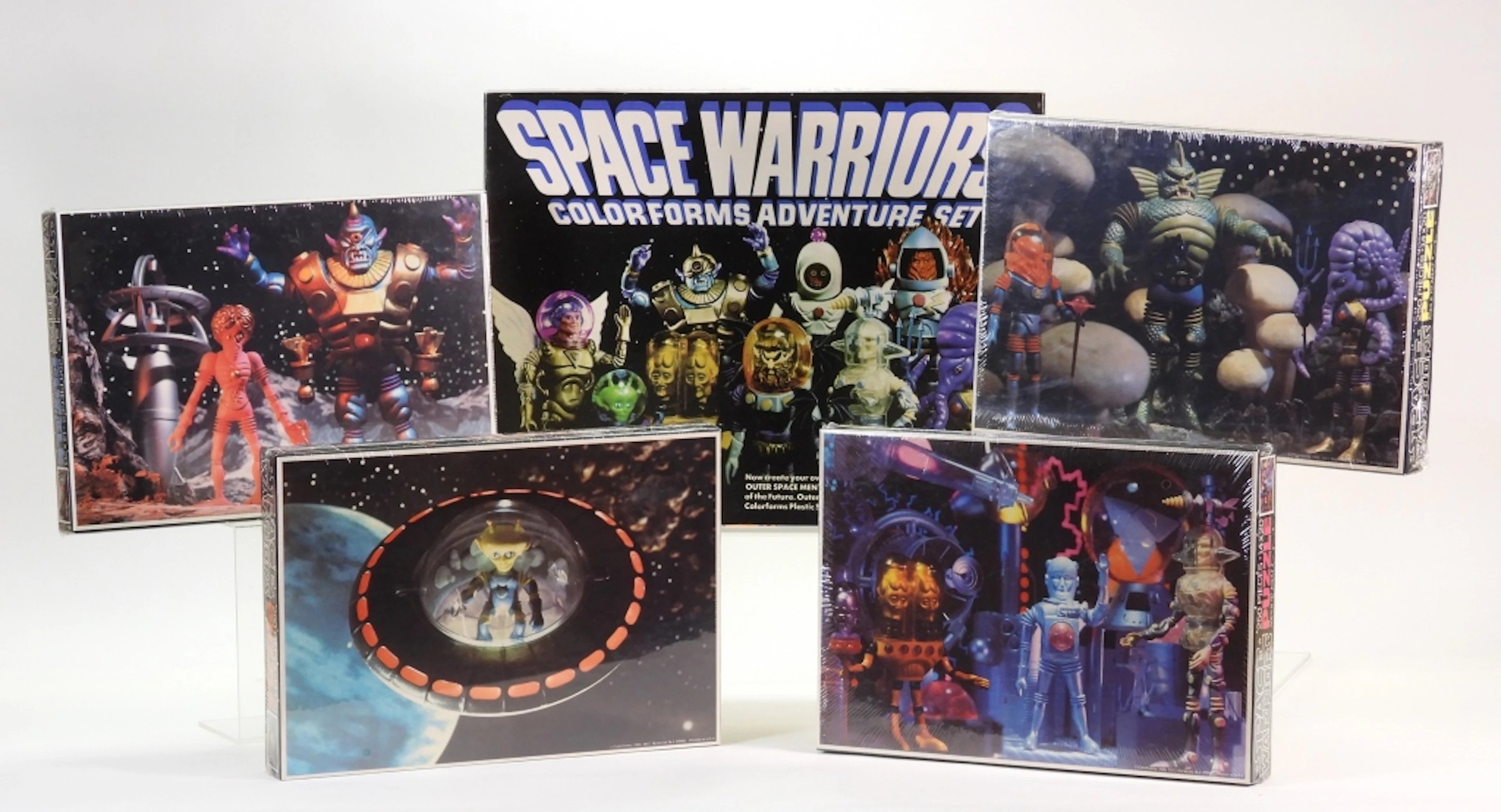 5PC 1977 Colorforms Space Warriors Outer Space Men