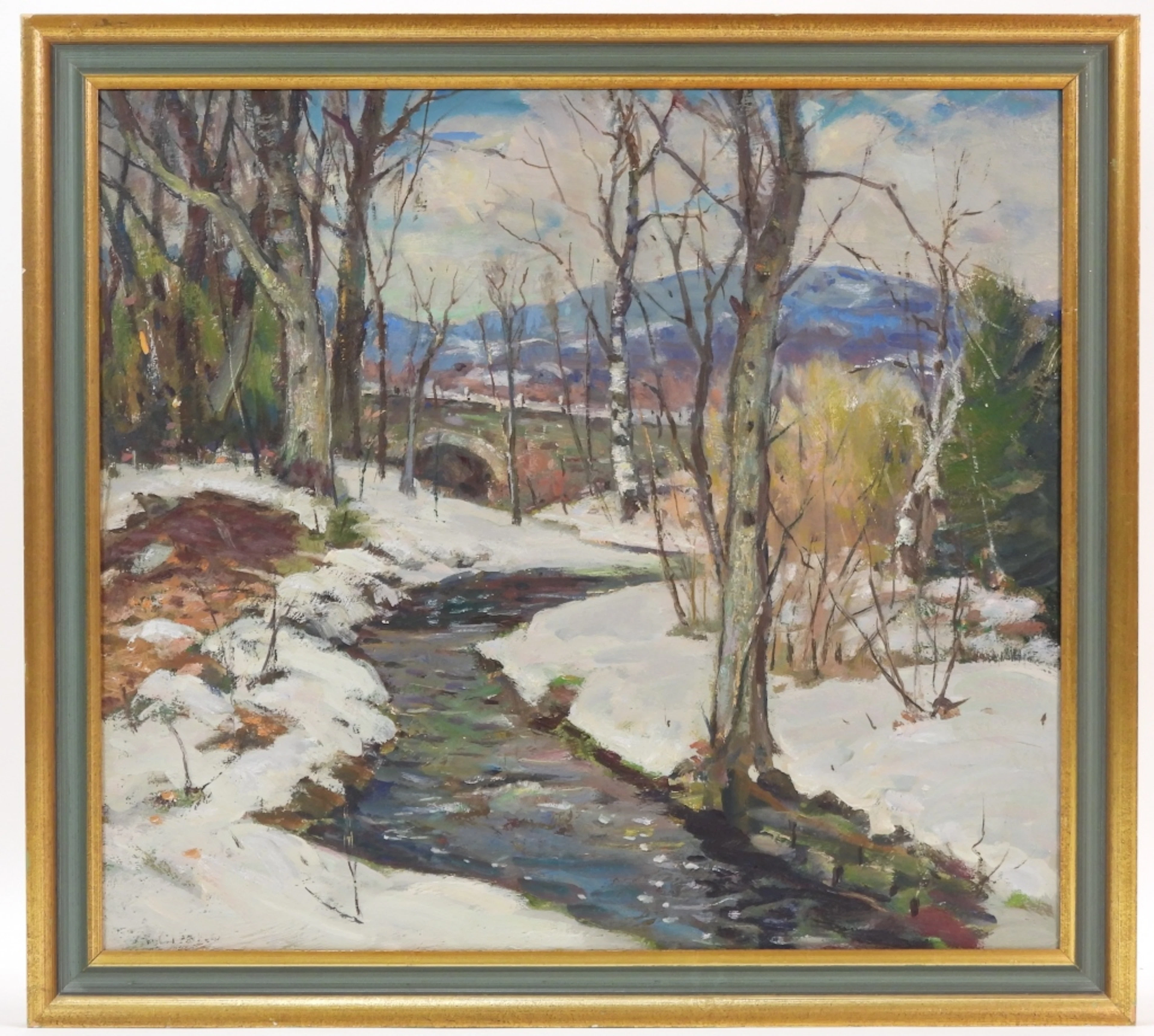 Antonio Cirino Winter River Landscape Painting - Antonio Cirino