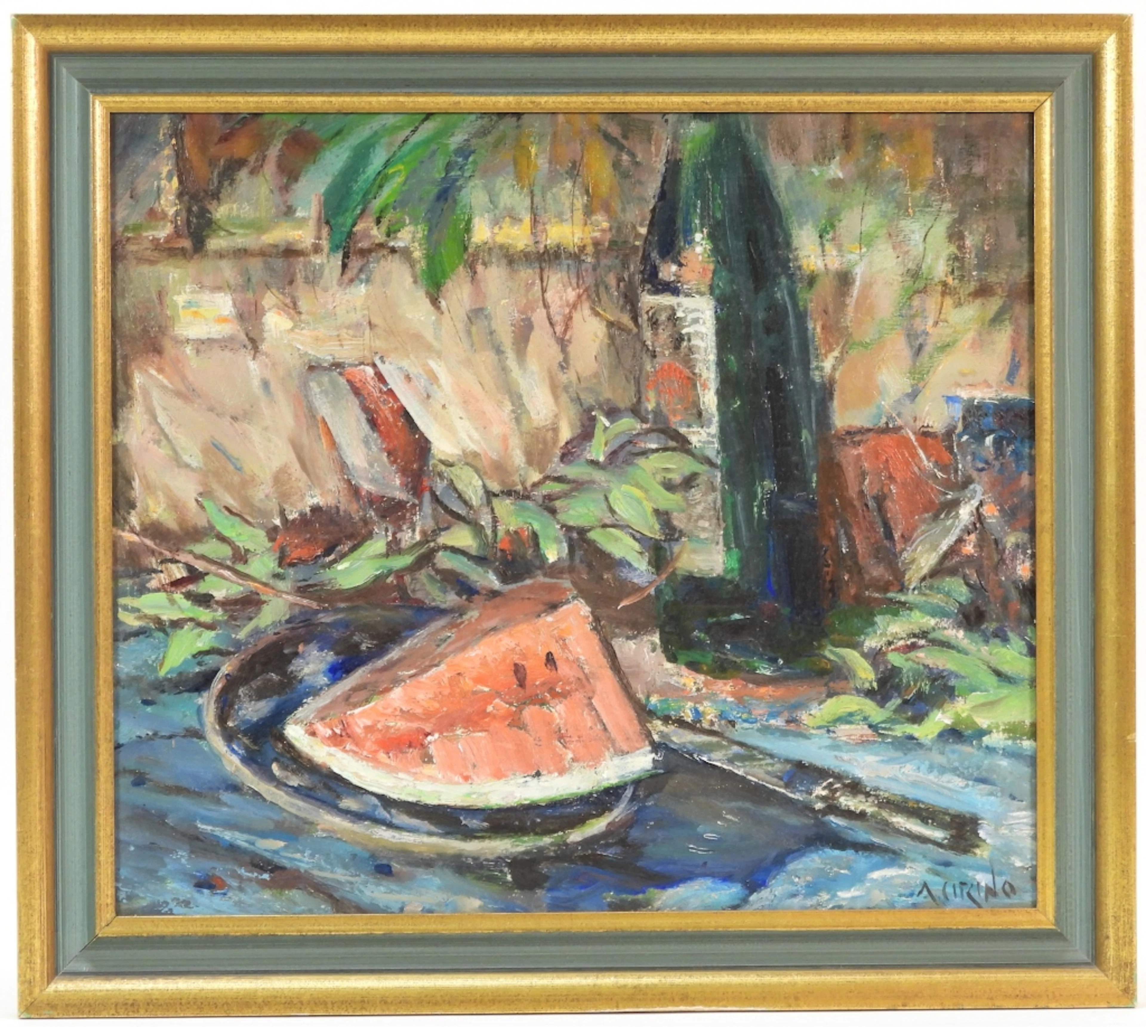 Antonio Cirino Watermelon Wine Still Life Painting - Antonio Cirino