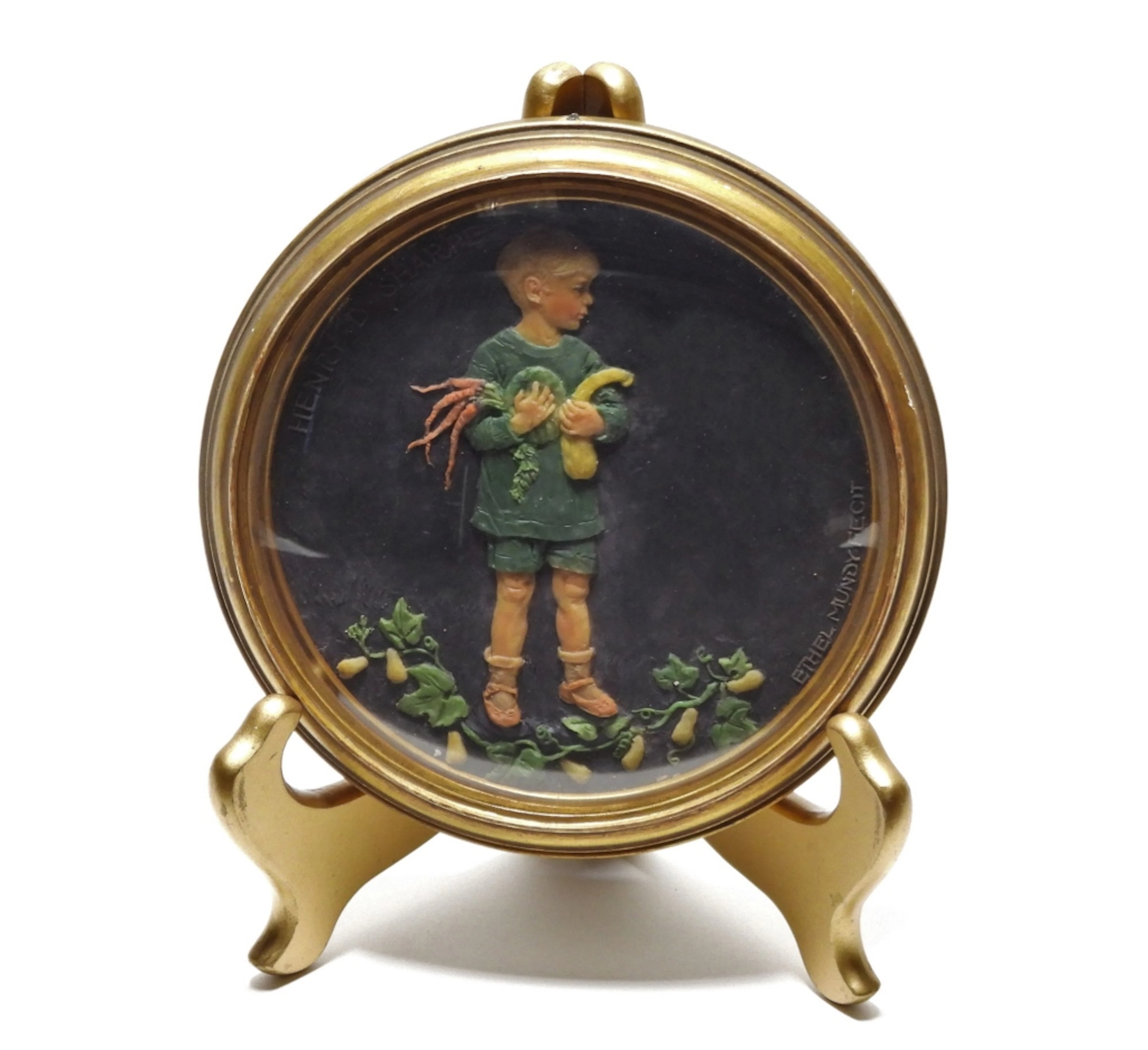 Ethel Mundy Wax Portrait of a Young Boy - Ethel Mundy