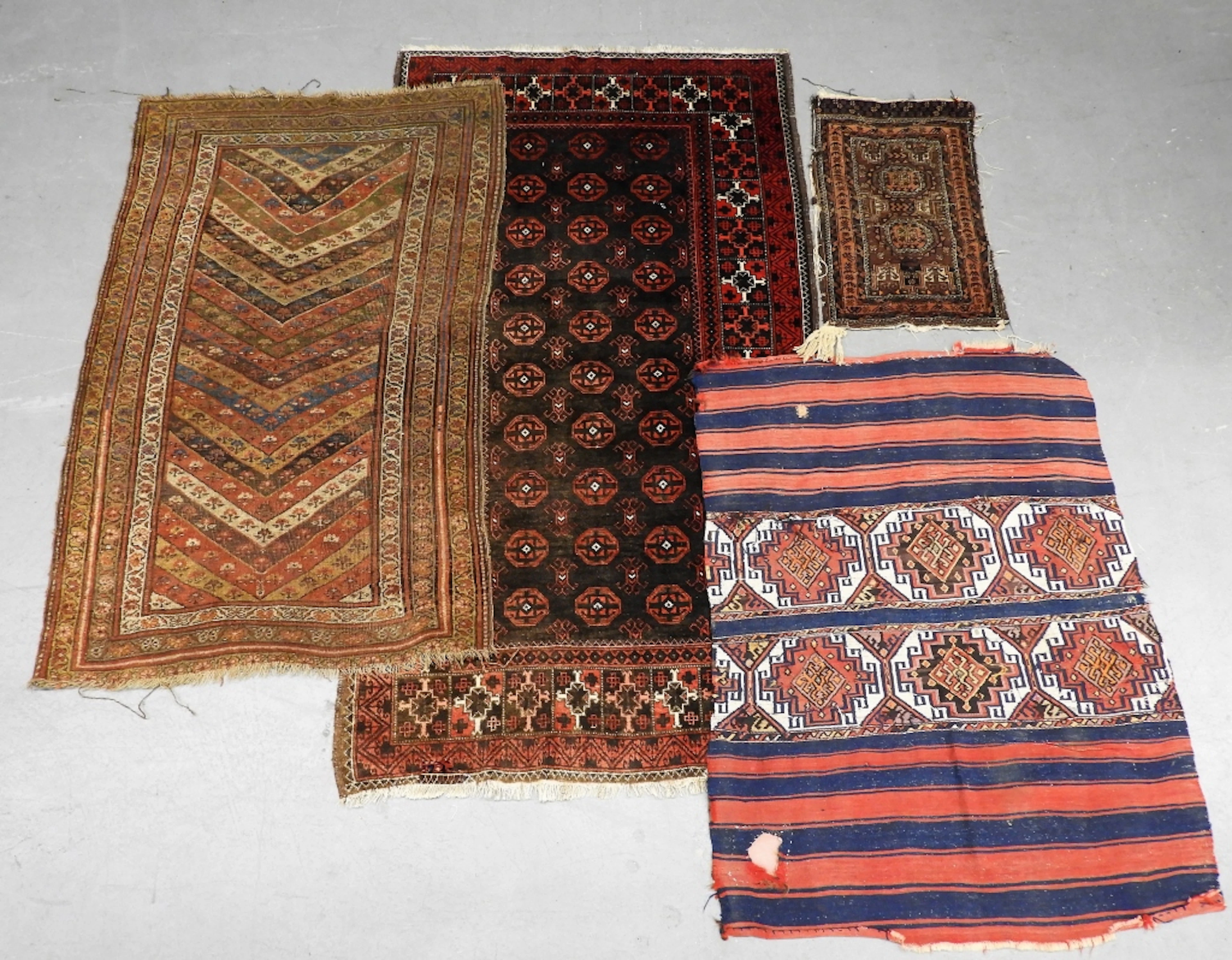 4PC Belouch Sumak Kurdish Rug Carpet Group