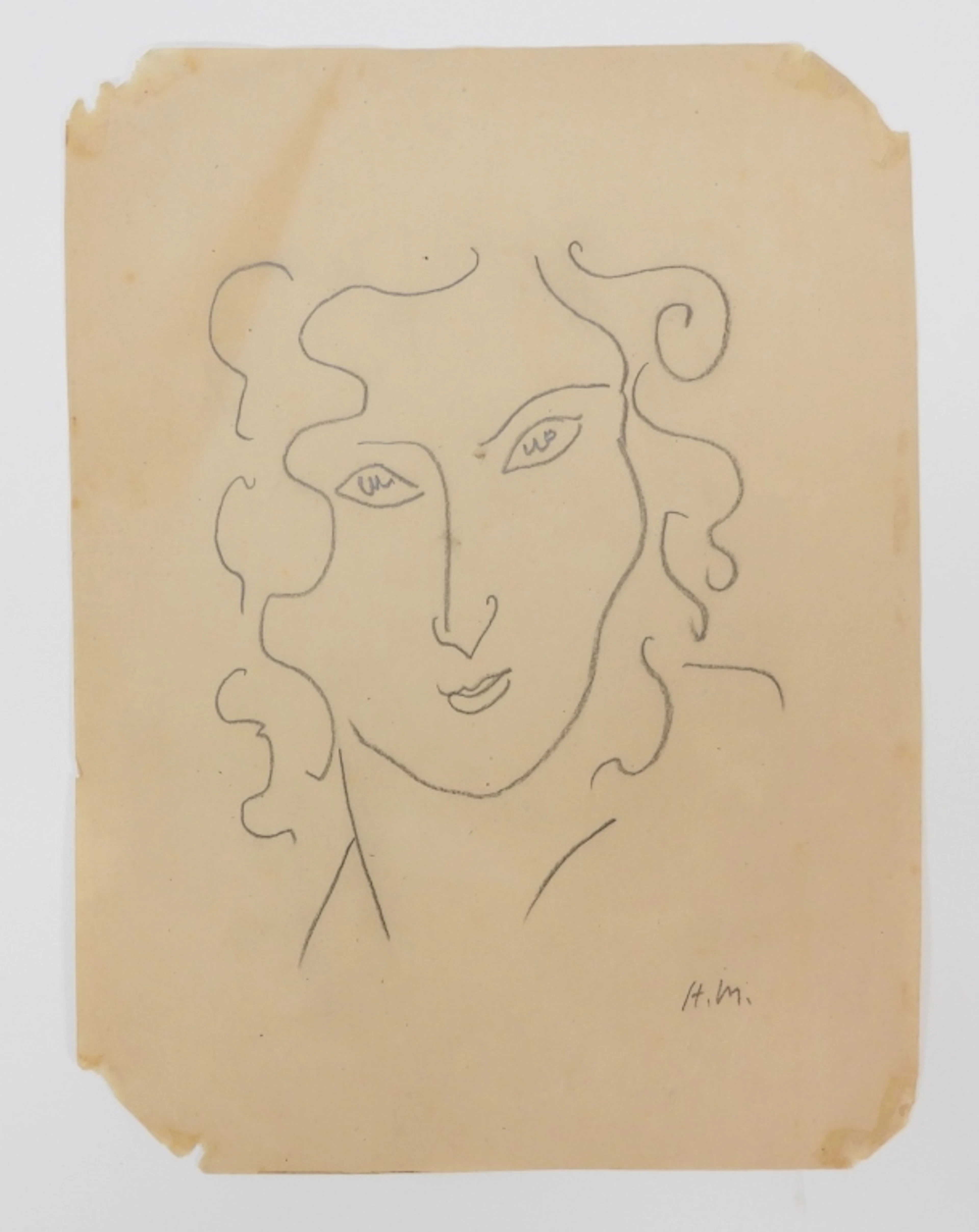 After Henri Matisse Female Portrait Illustration - Attr. Henri Matisse