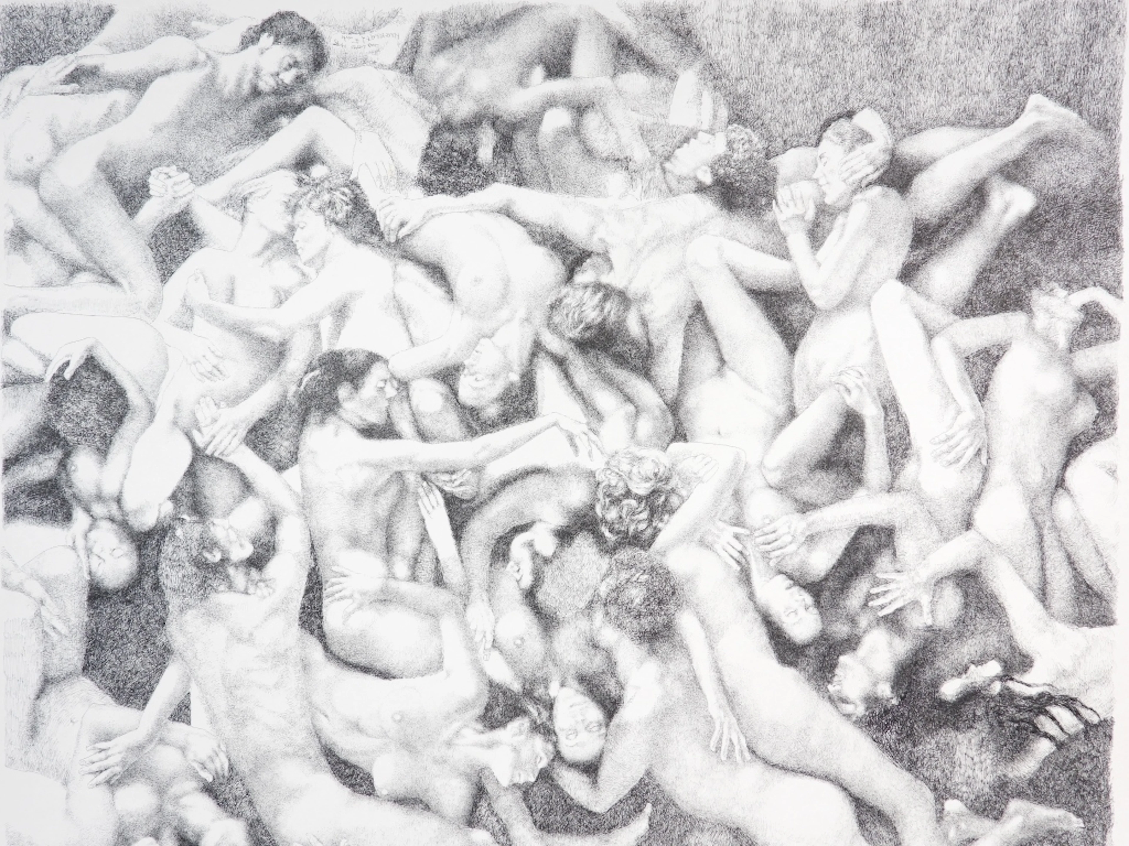 Herbert Lewis Fink Erotic Nudes Ink Drawing - Herbert Lewis Fink