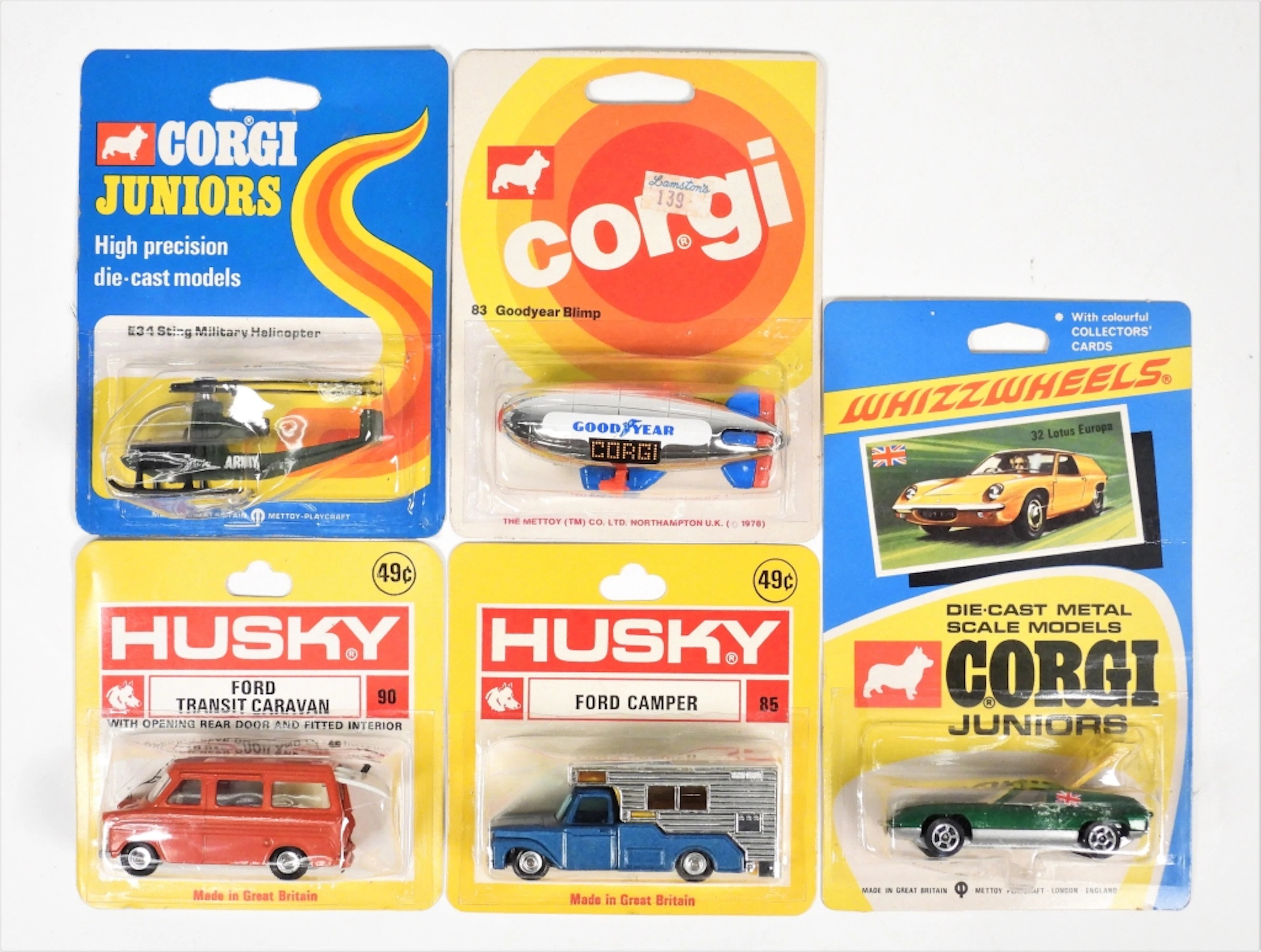 5PC Husky Models Corgi Juniors Diecast MOSC Group