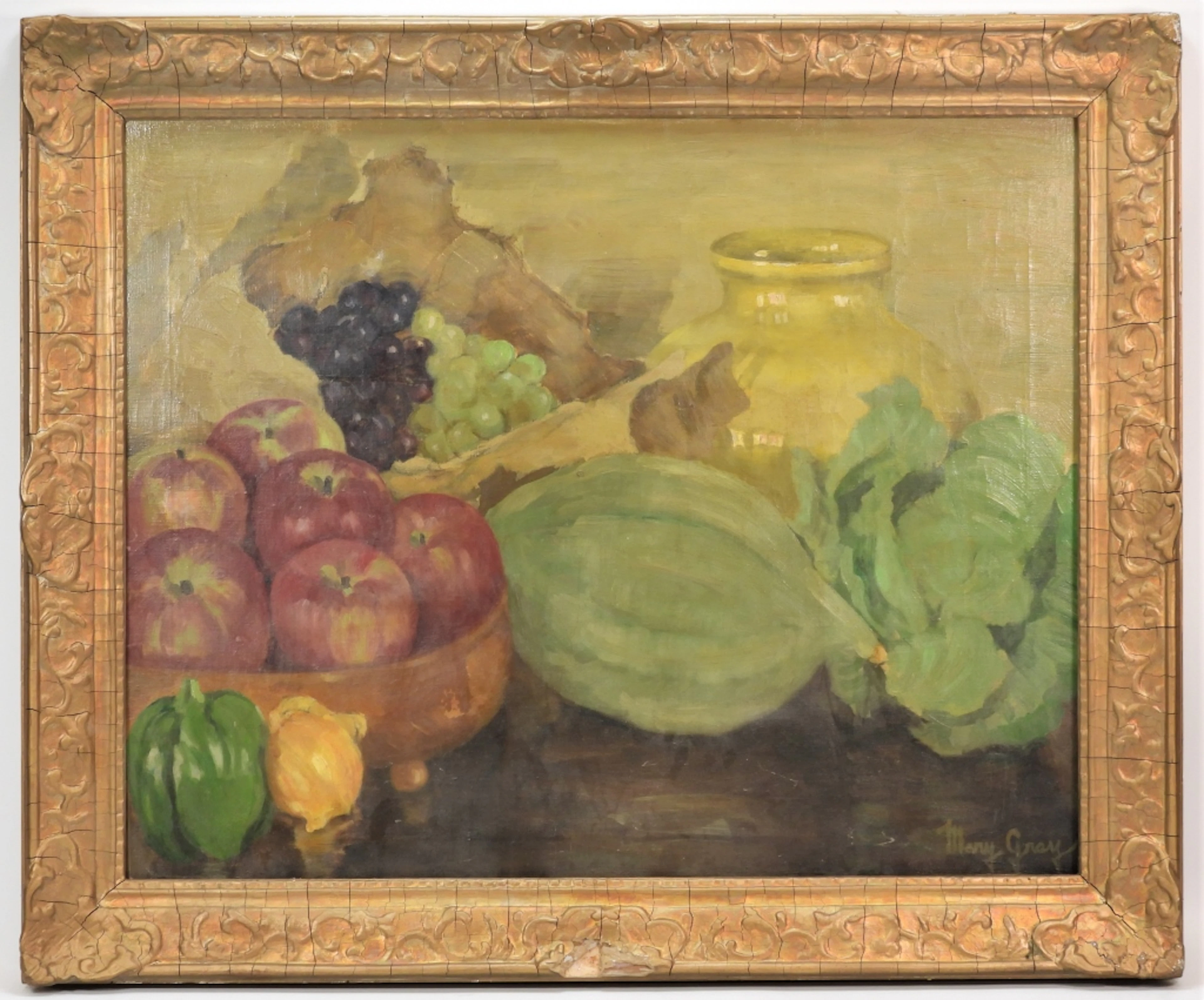Mary Gray Fruit & Vegetable Still Life Painting - Mary Gray