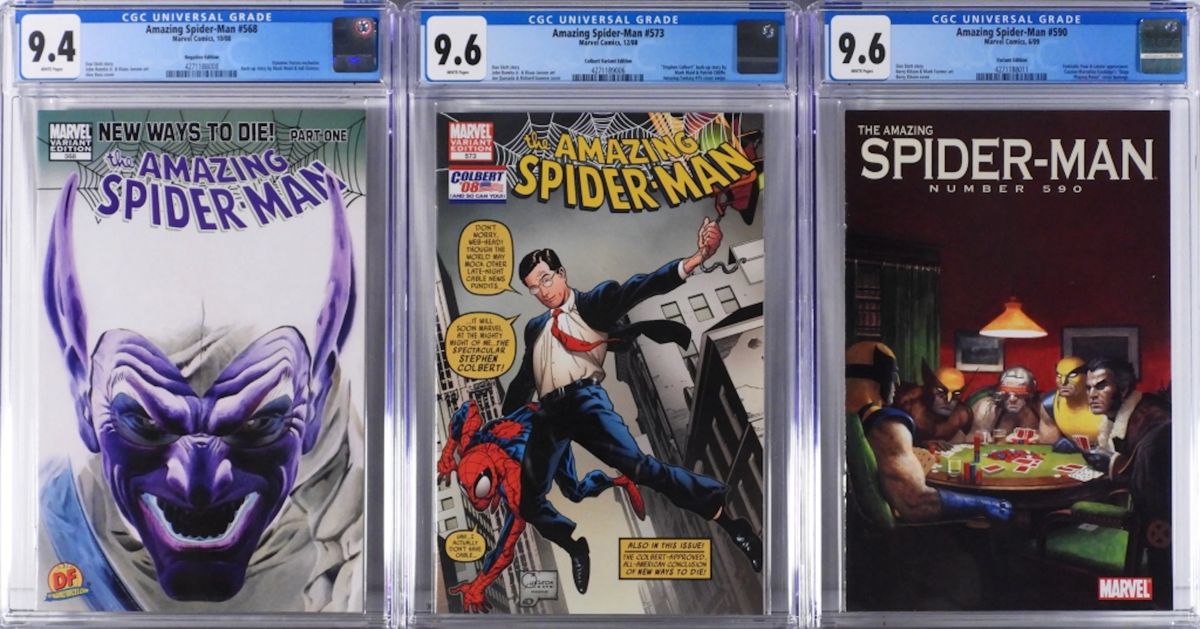 3PC Marvel Amazing Spider-Man #568 #573 #590 CGC