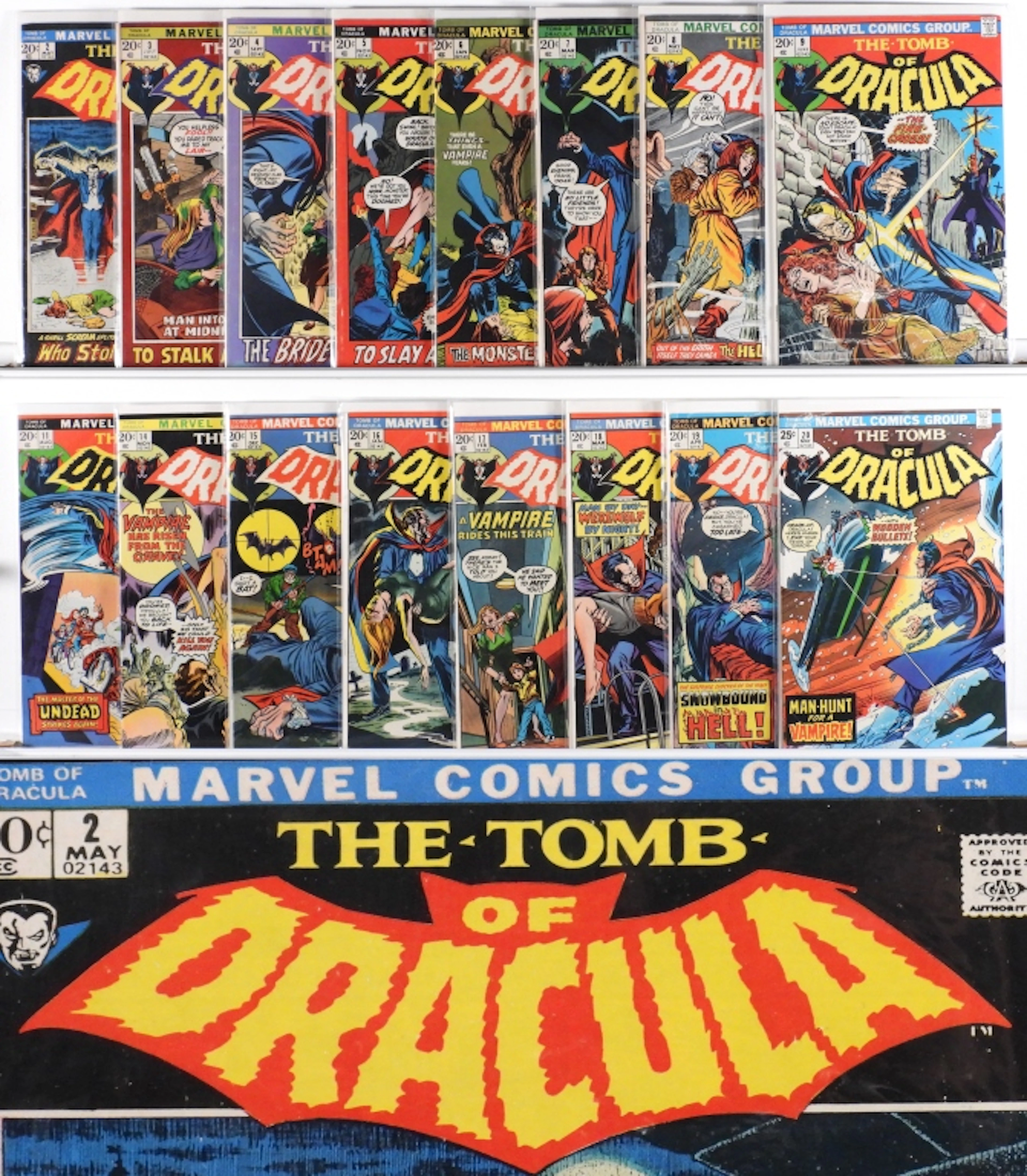 63PC Marvel Comics Tomb of Dracula #2-#70 Group