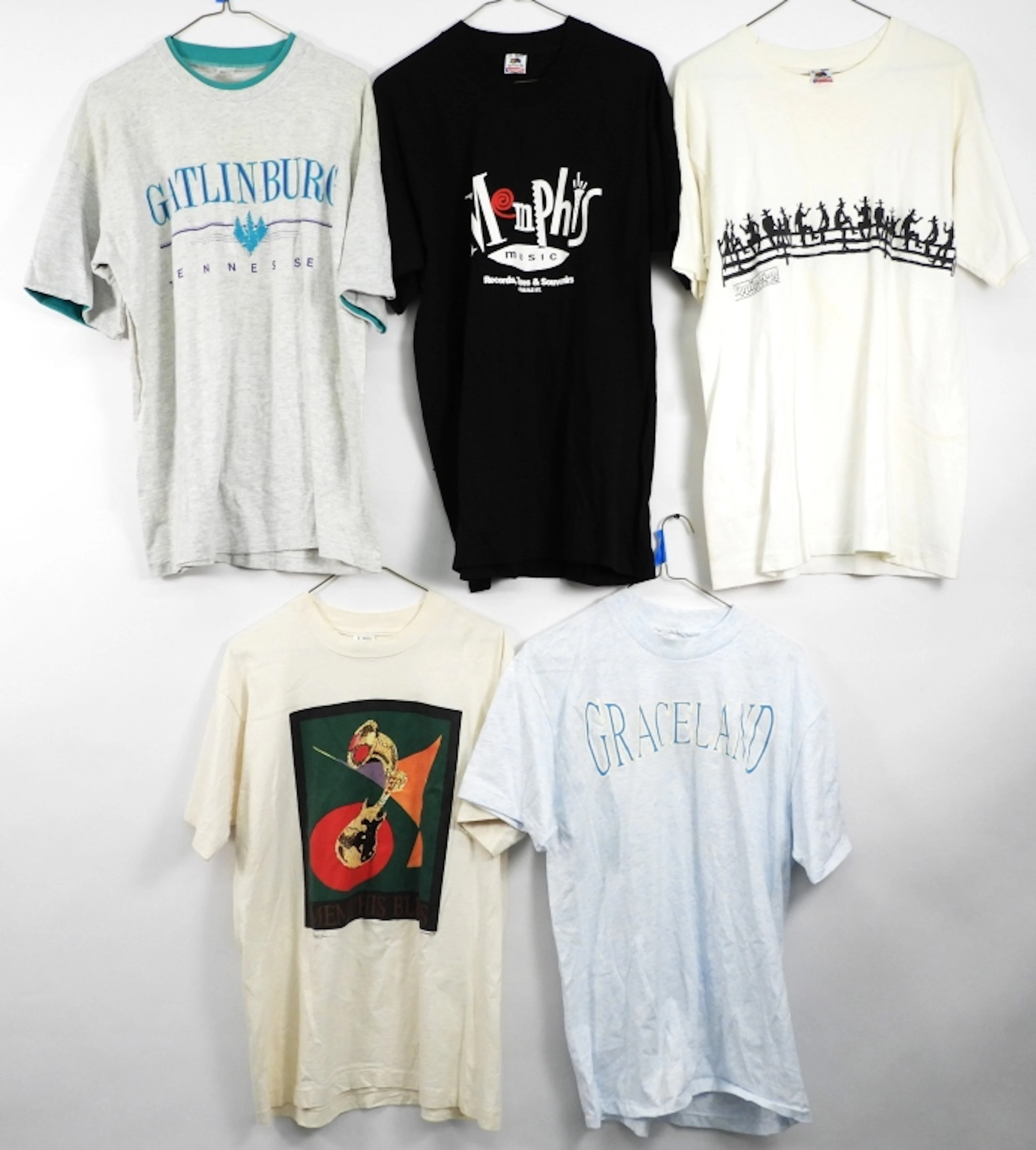 5 Vintage Single Stitch Memphis Music Shirt Group