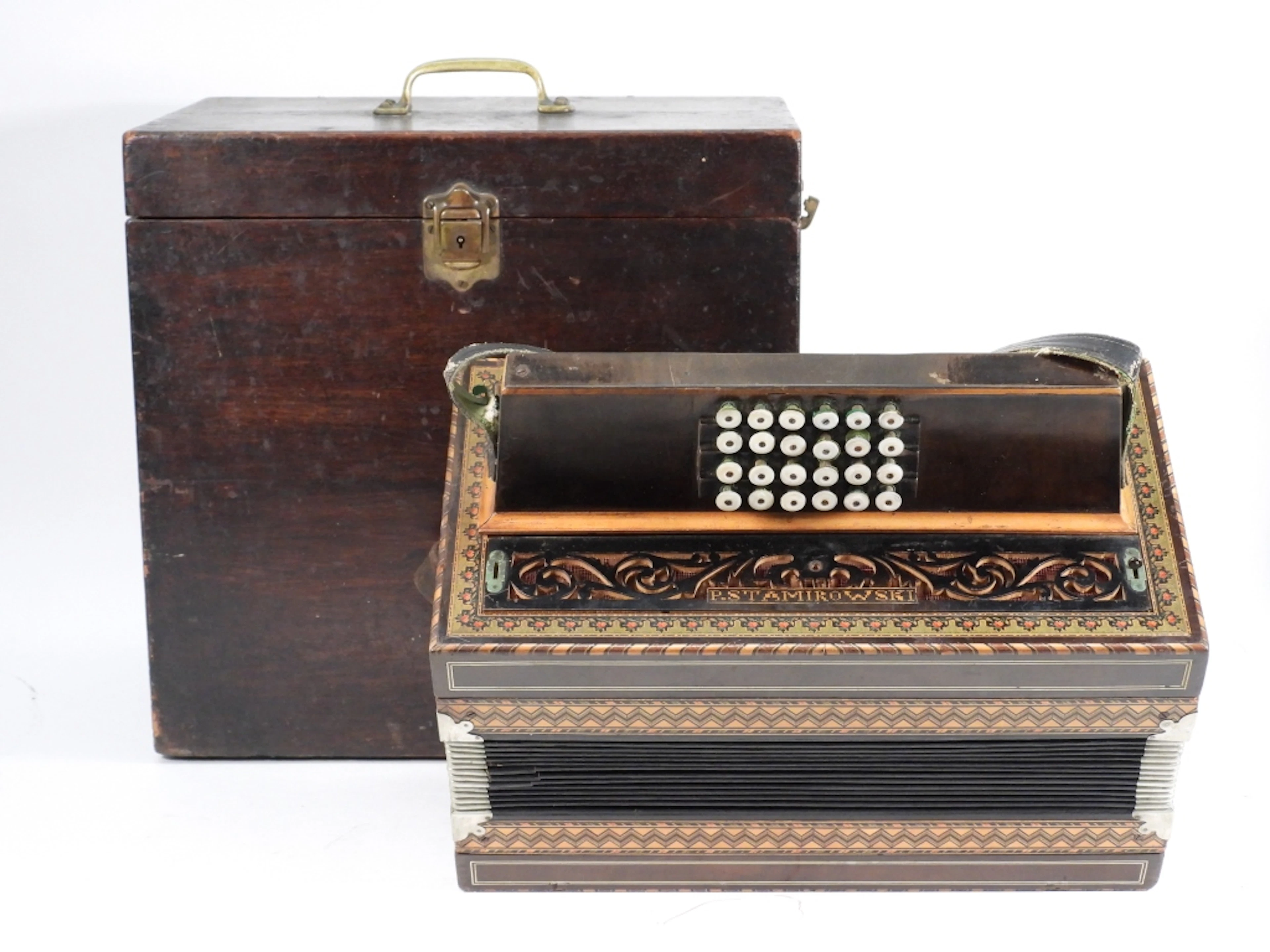 Antique Piotr Stamirowski Polish Accordion