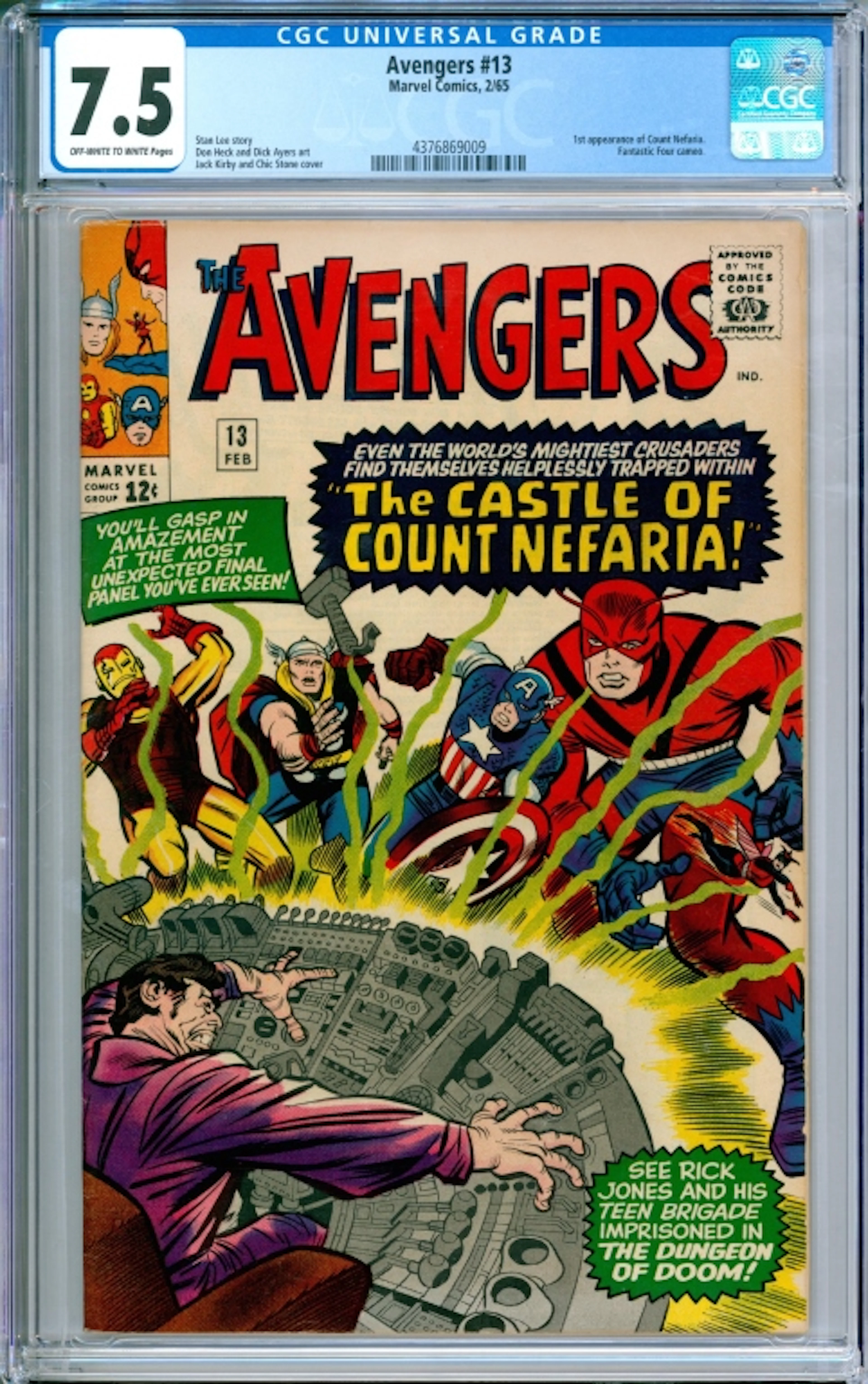 Marvel Comics Avengers #13 CGC 7.5 - 4376869009