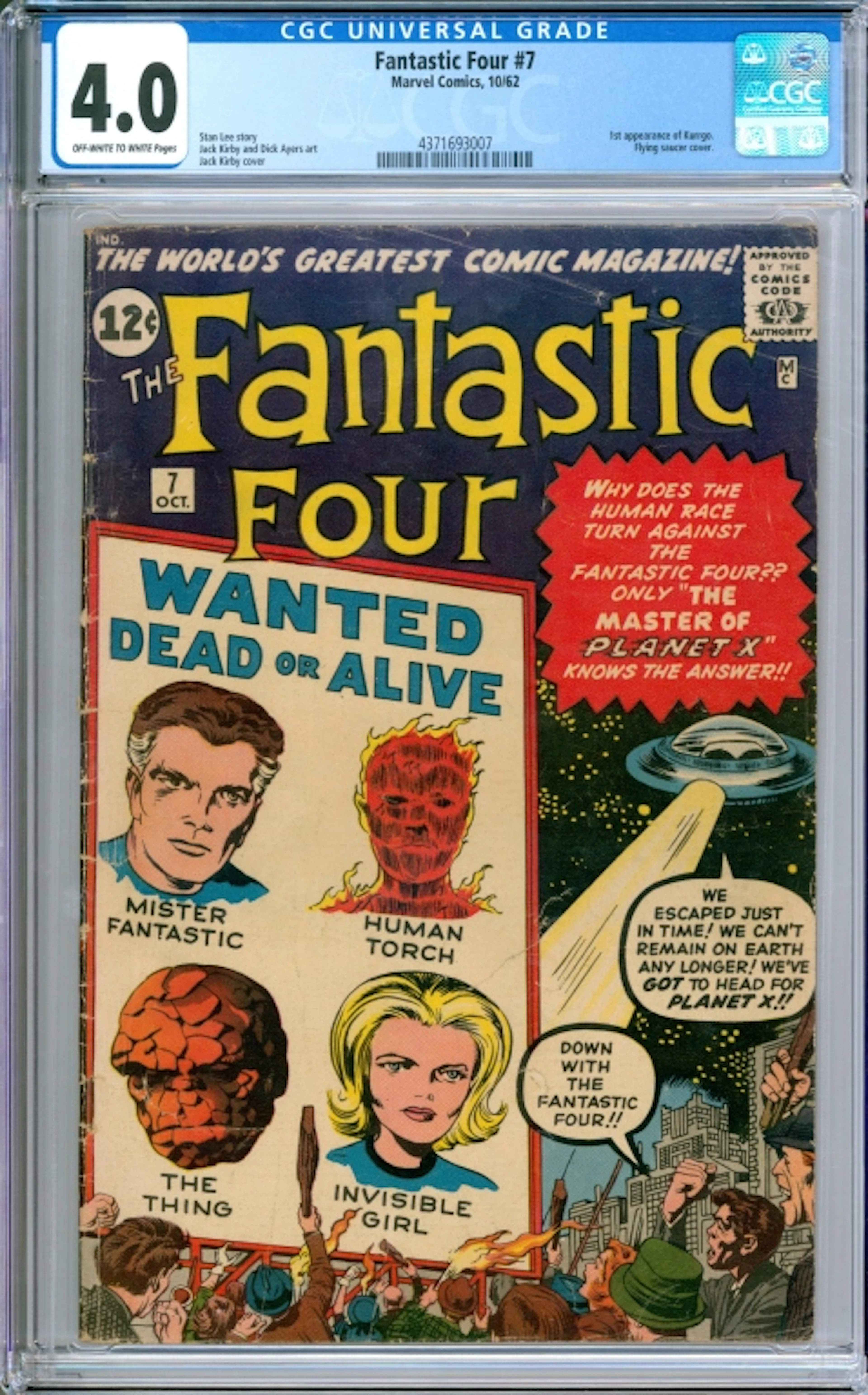 Marvel Comics Fantastic Four #7 CGC 4.0 - 4371693007