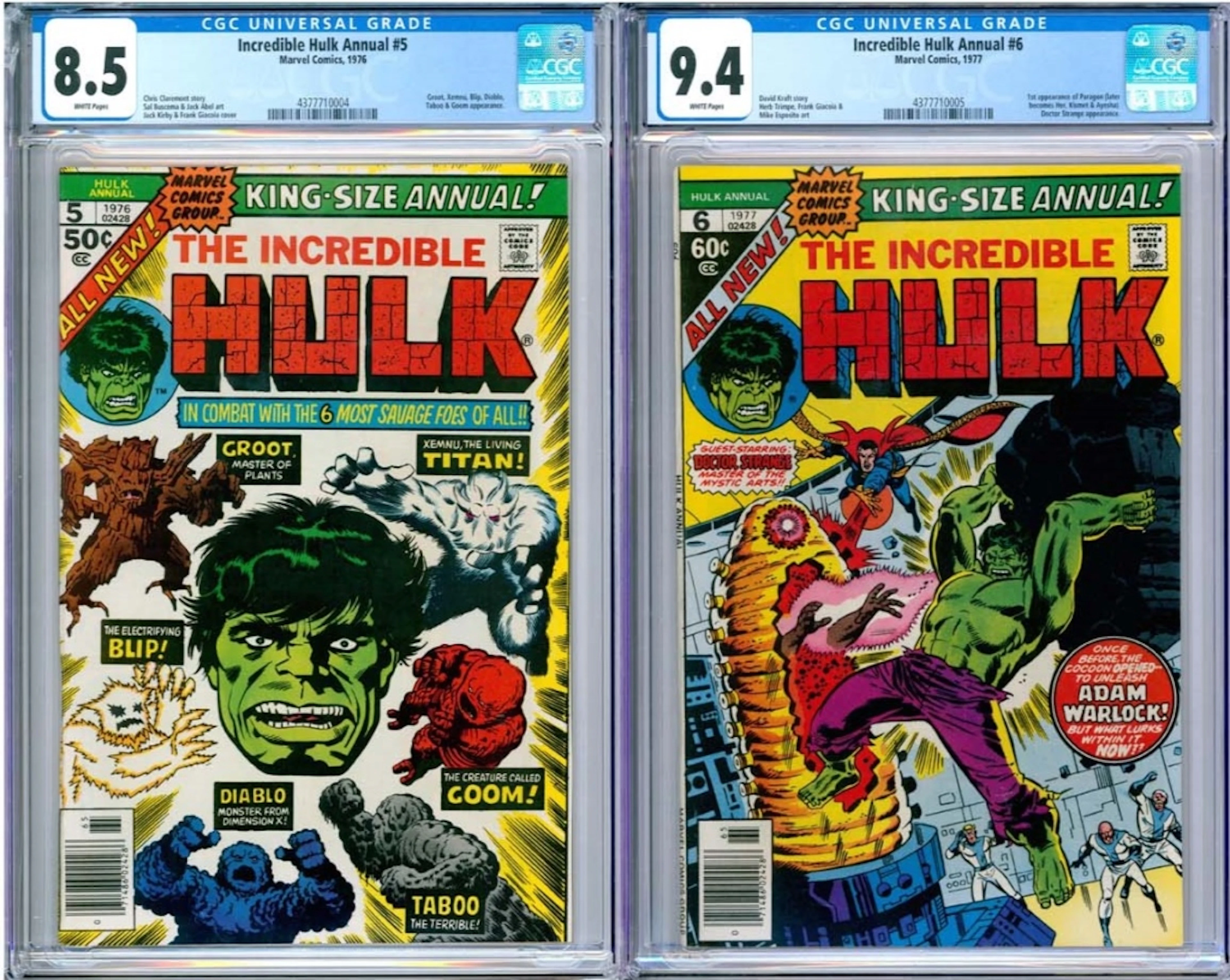 2PC Marvel Comics Incredible Hulk Annual #5-#6 CGC