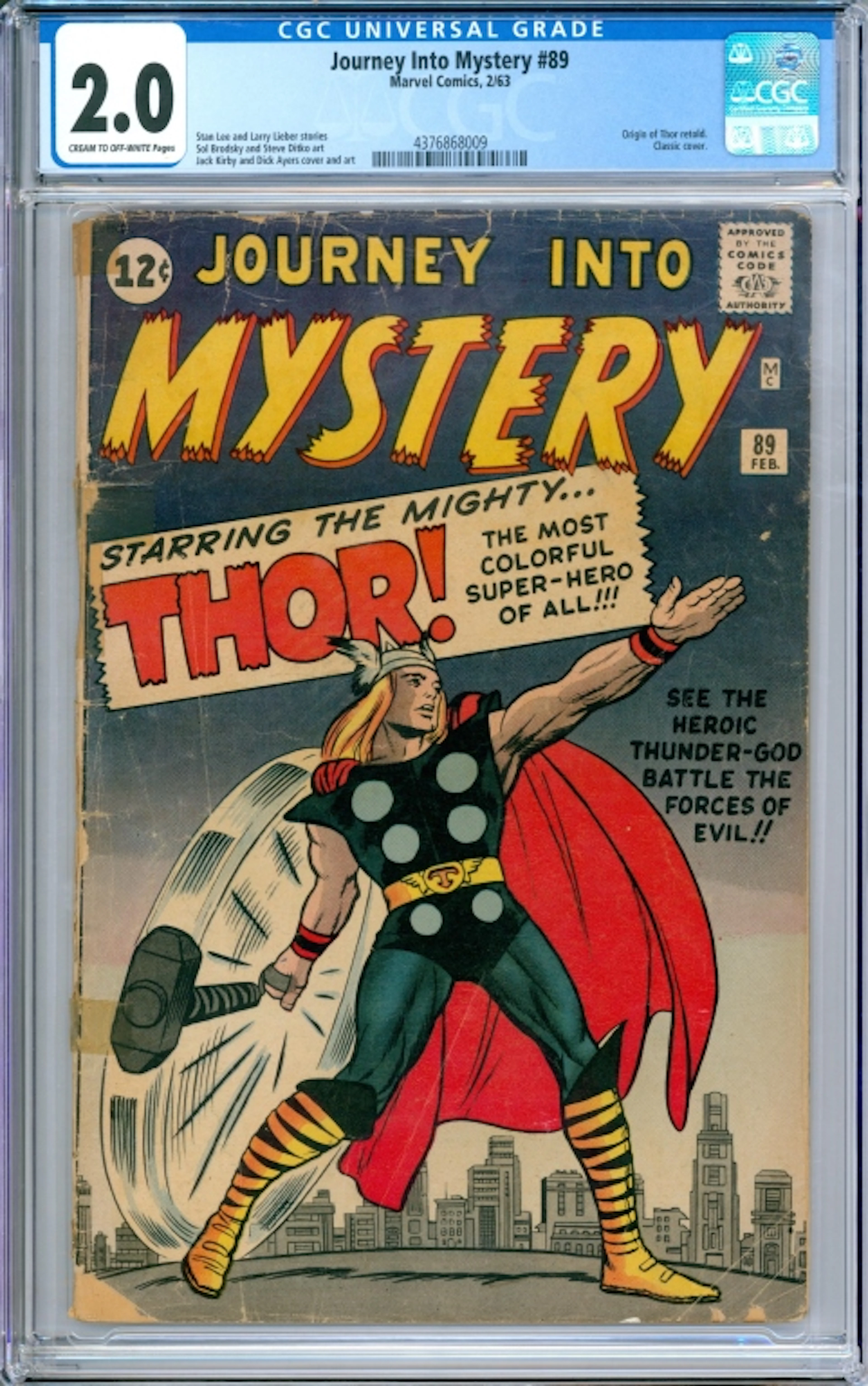 Marvel Comics Journey Into Mystery #89 CGC 2.0 - 4376868009