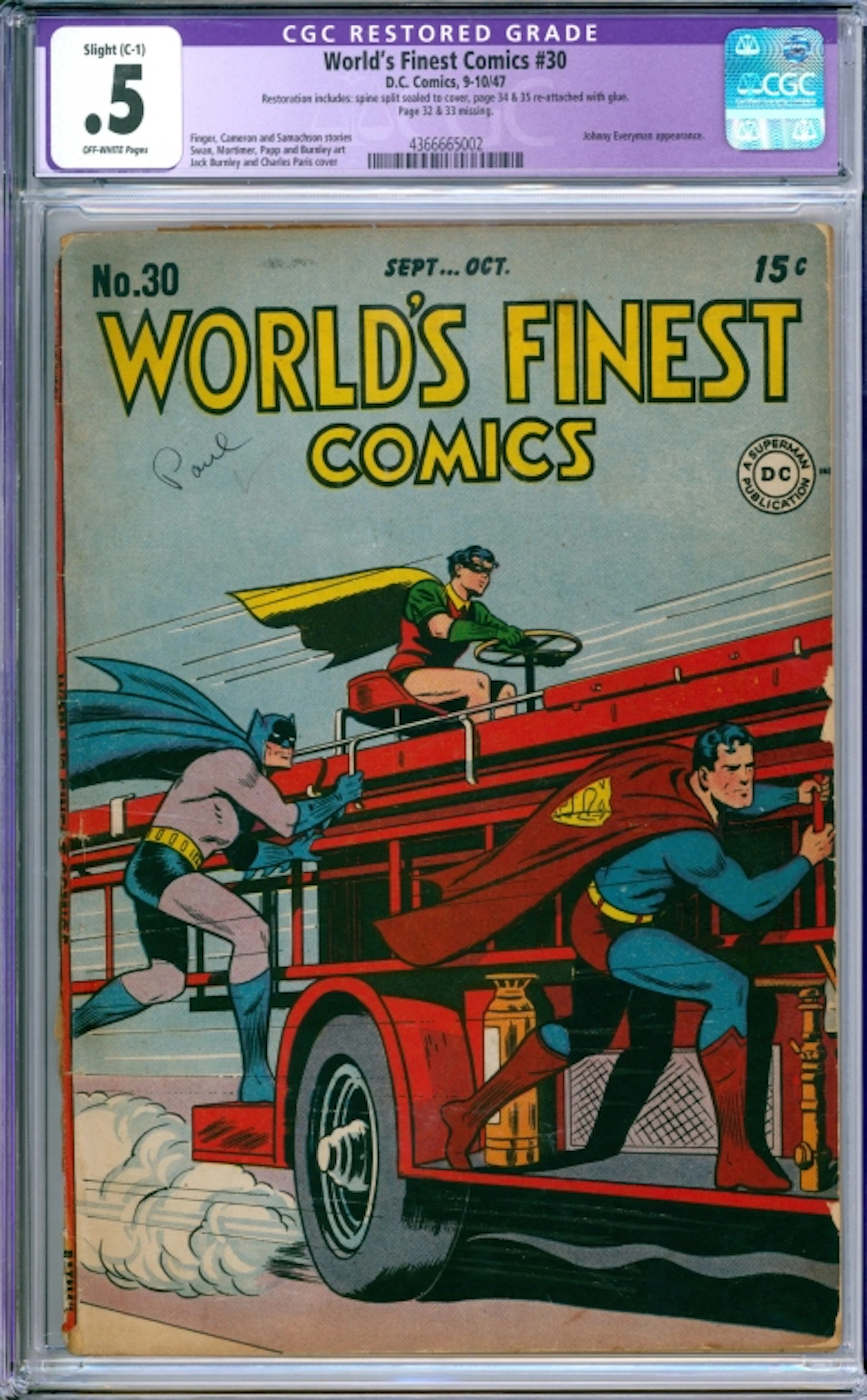 DC Comics World's Finest Comics #30 CGC 0.5 - 4366665002