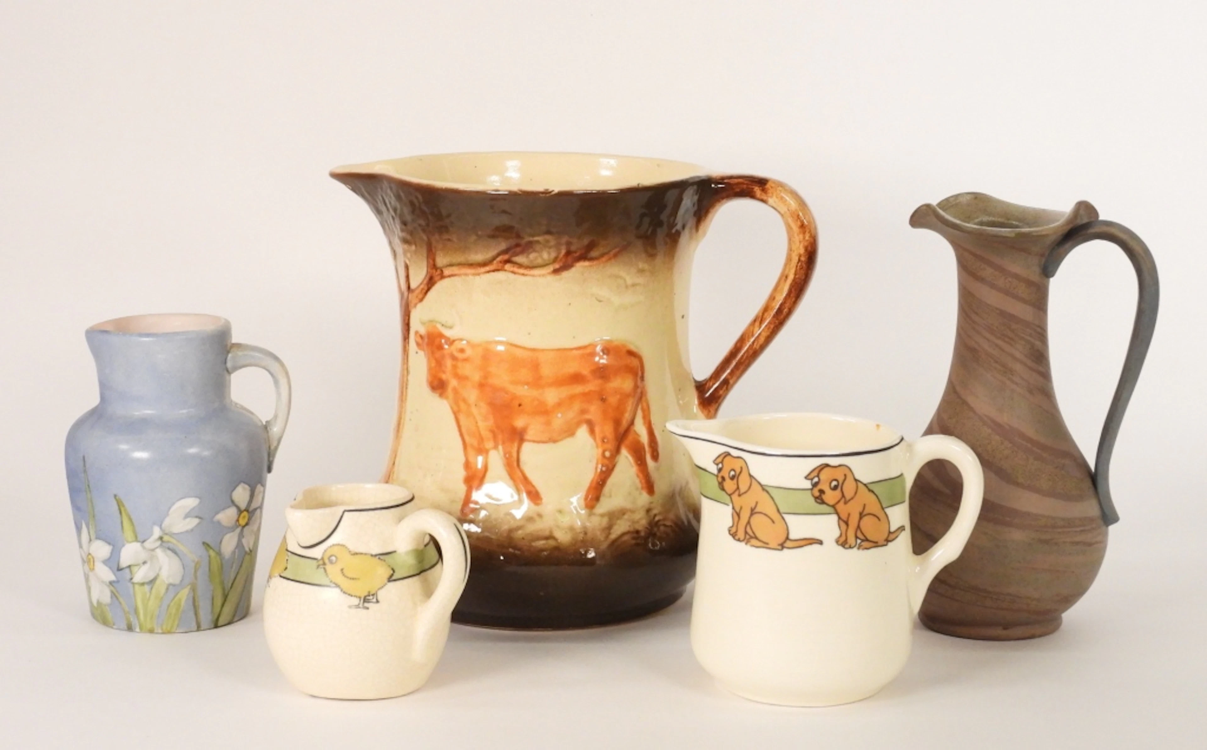 5PC American Ceramic Pitchers & Creamers