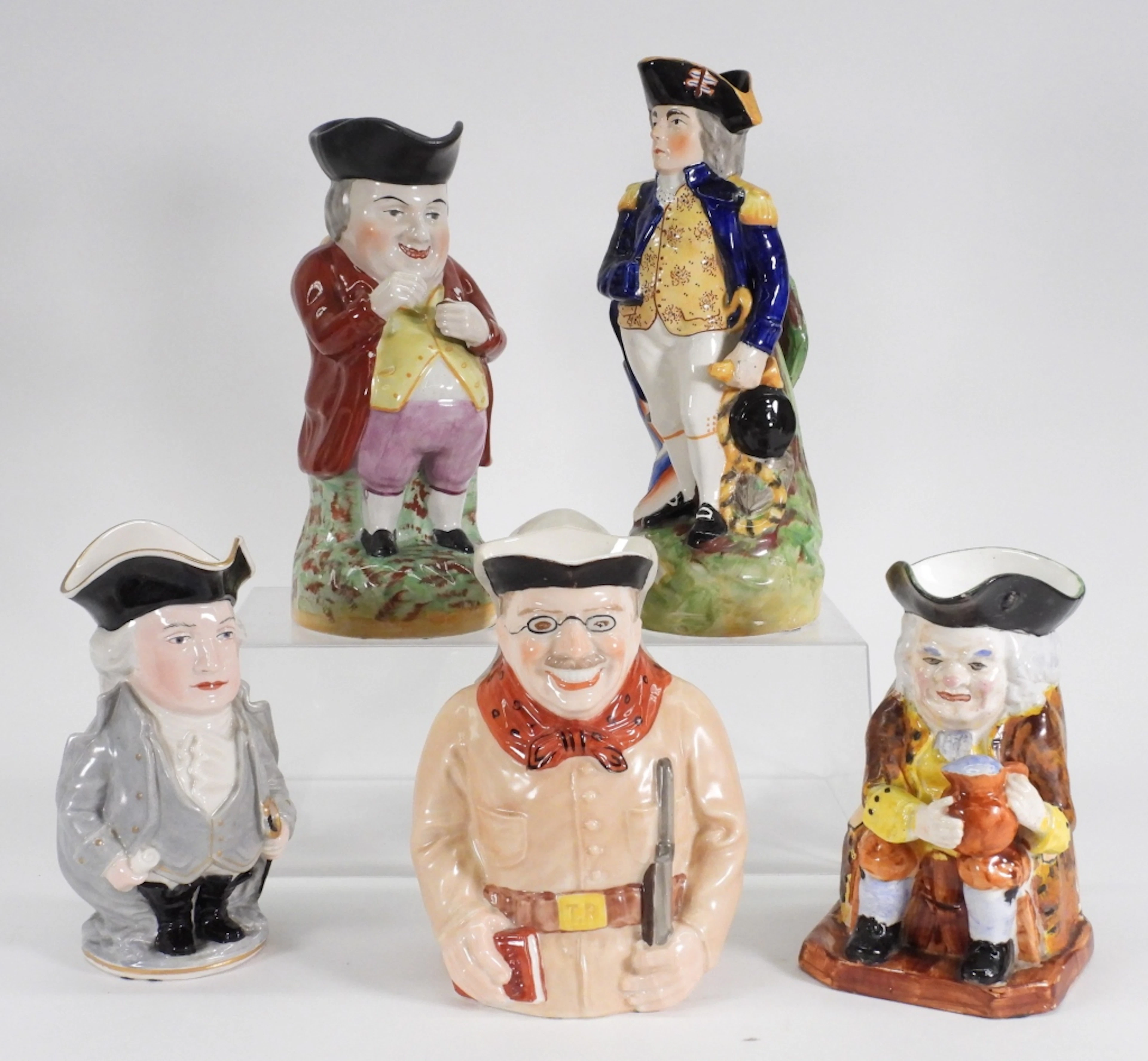5PC English & German Historical Toby Pitchers