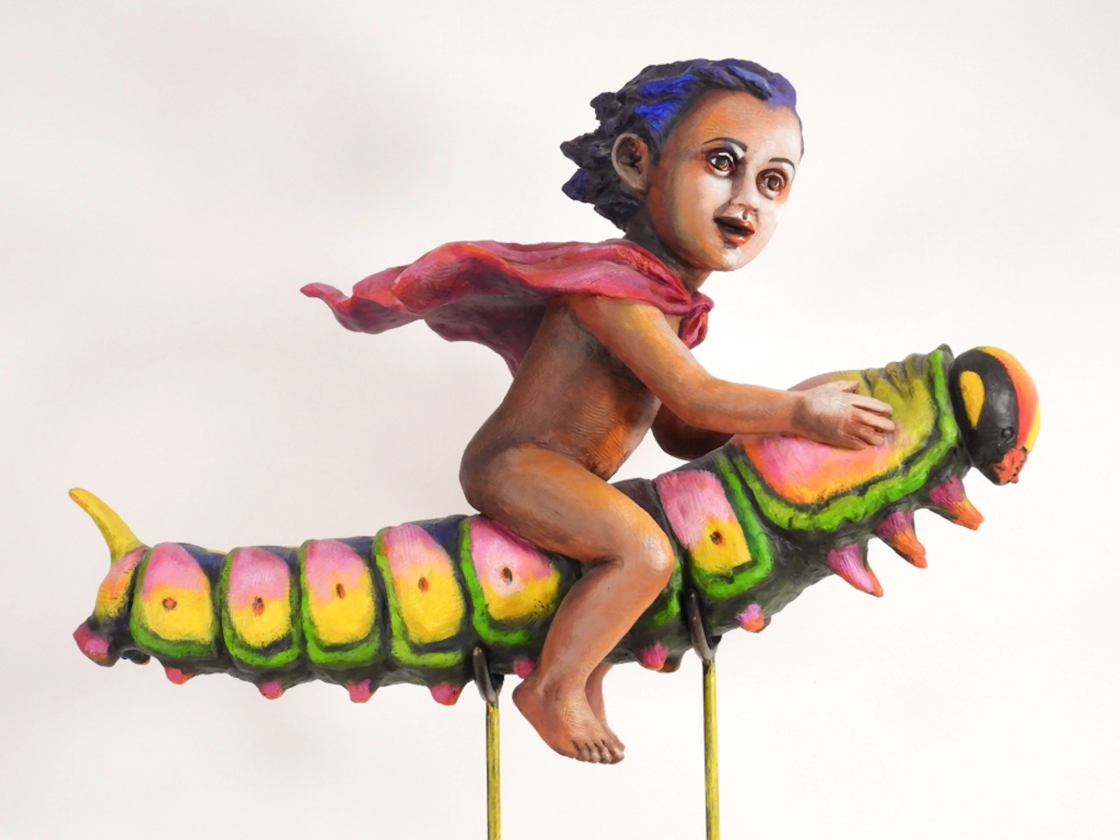 Sergio Bustamante Caterpillar Ceramic Sculpture - Sergio Bustamante