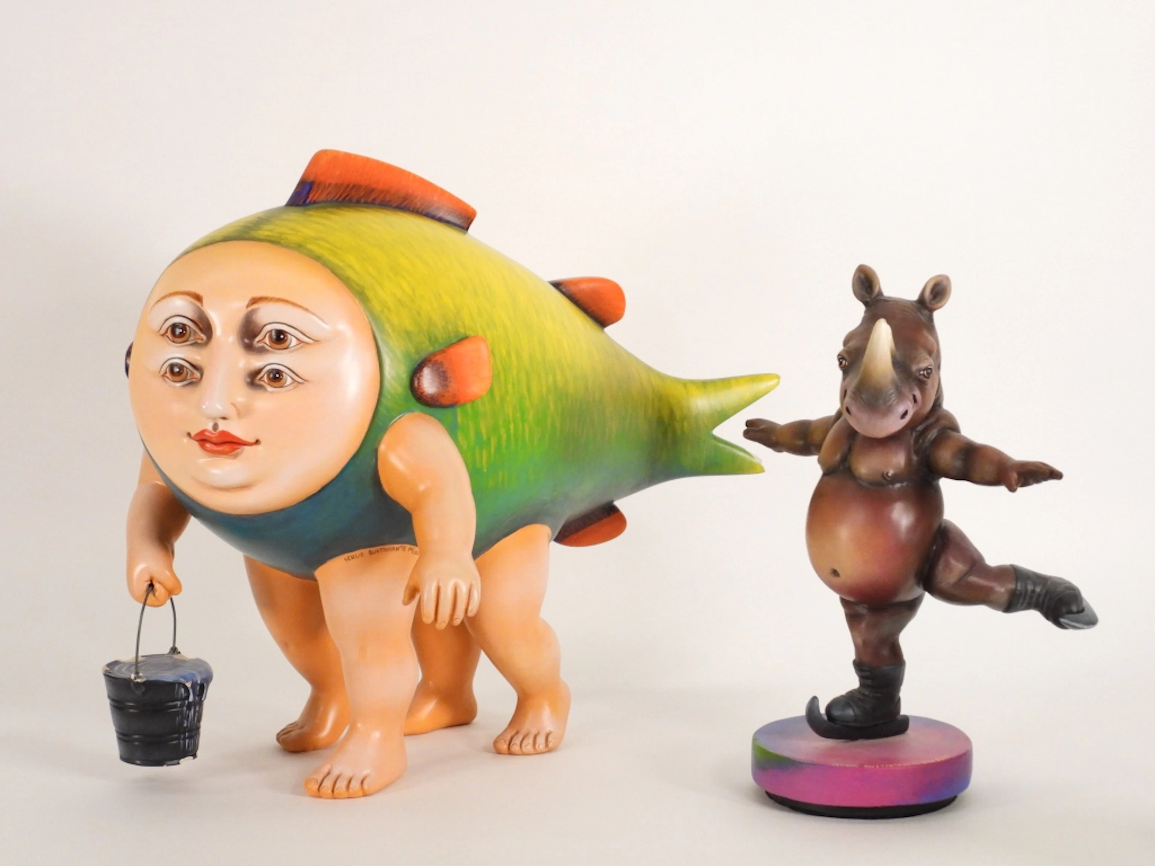 2PC Sergio Bustamante Surreal Sculptures - Sergio Bustamante