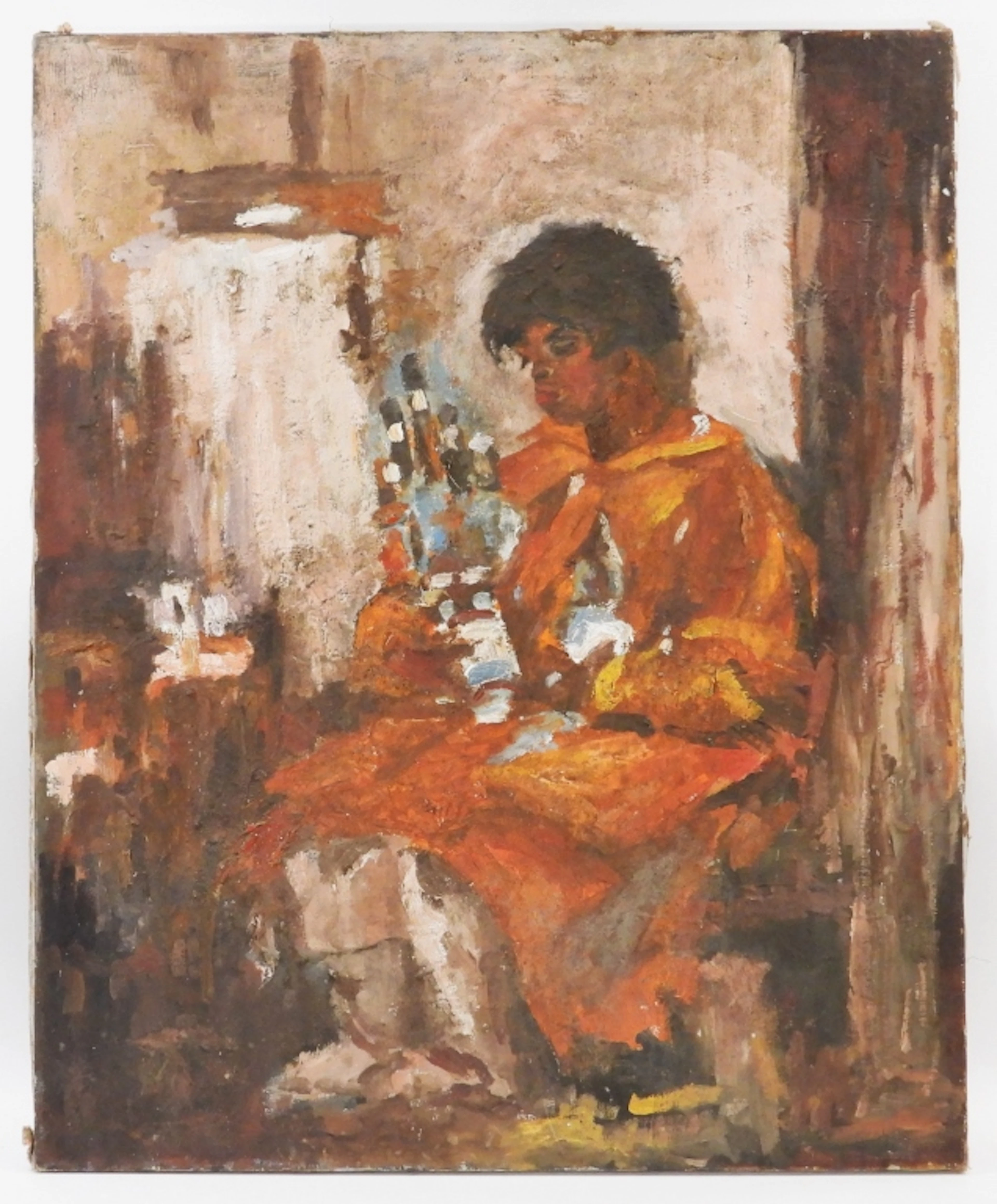 Aft. Nicolai Fechin Pueblo Child Portrait Painting