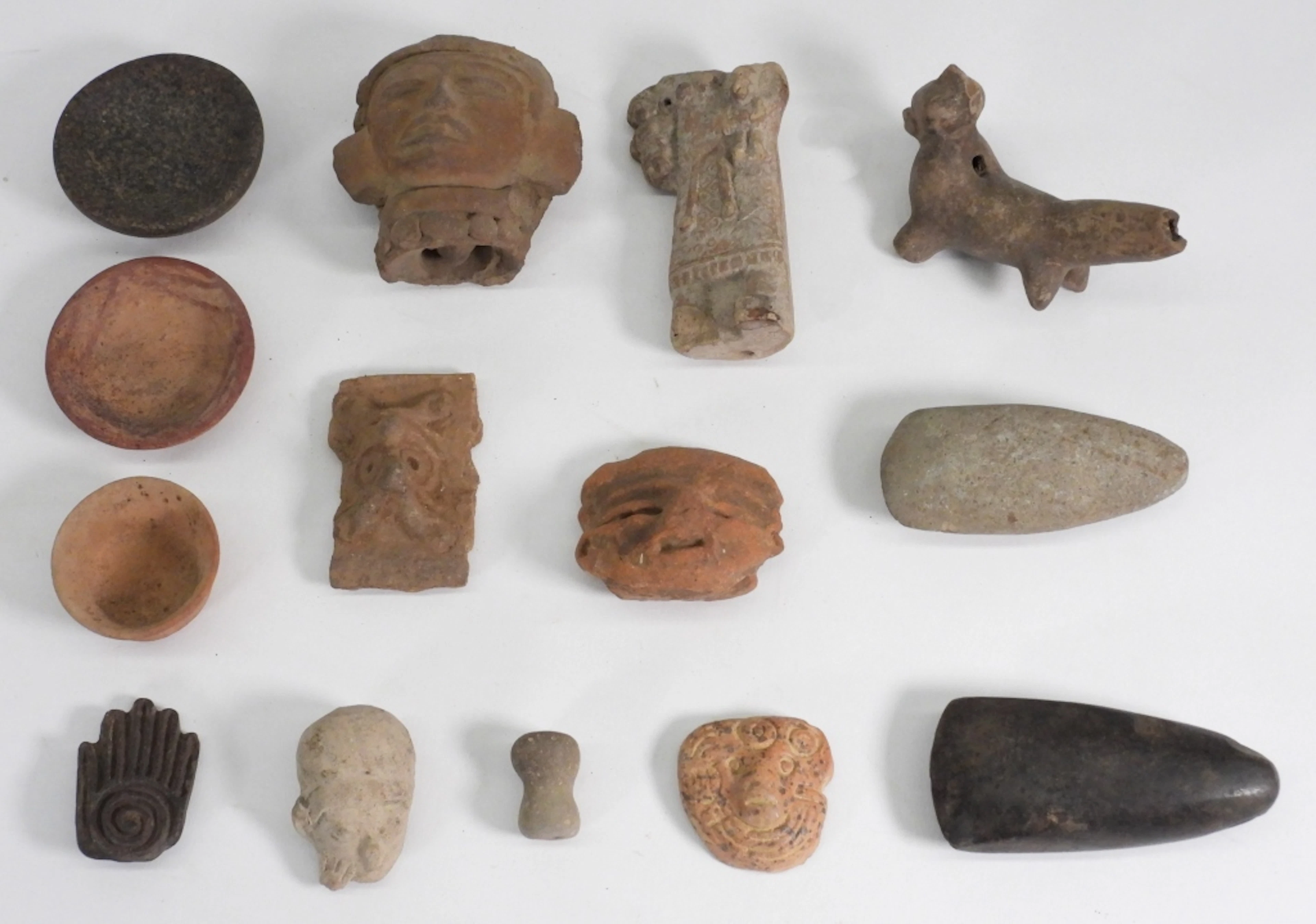 13PC Mexican Pottery Sculpture Fragments
