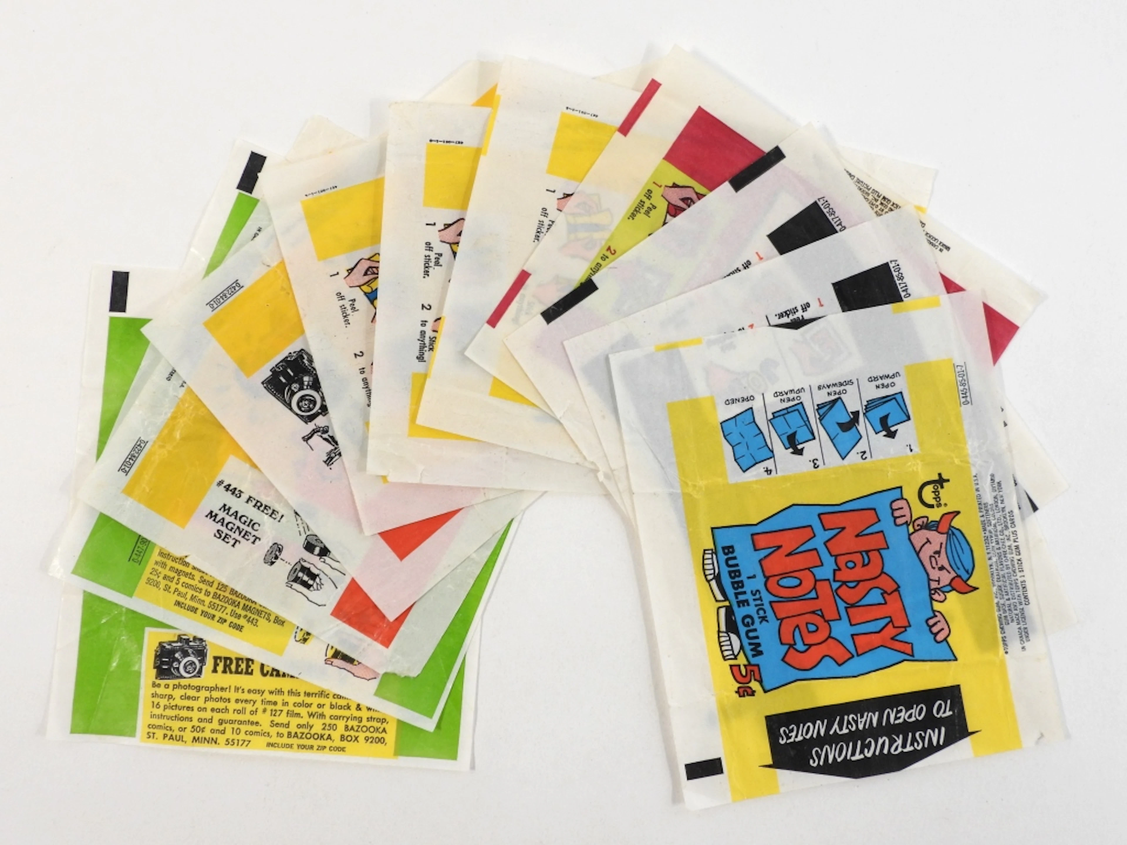 11PC 1960's Topps Non-Sport Wax Wrapper Group