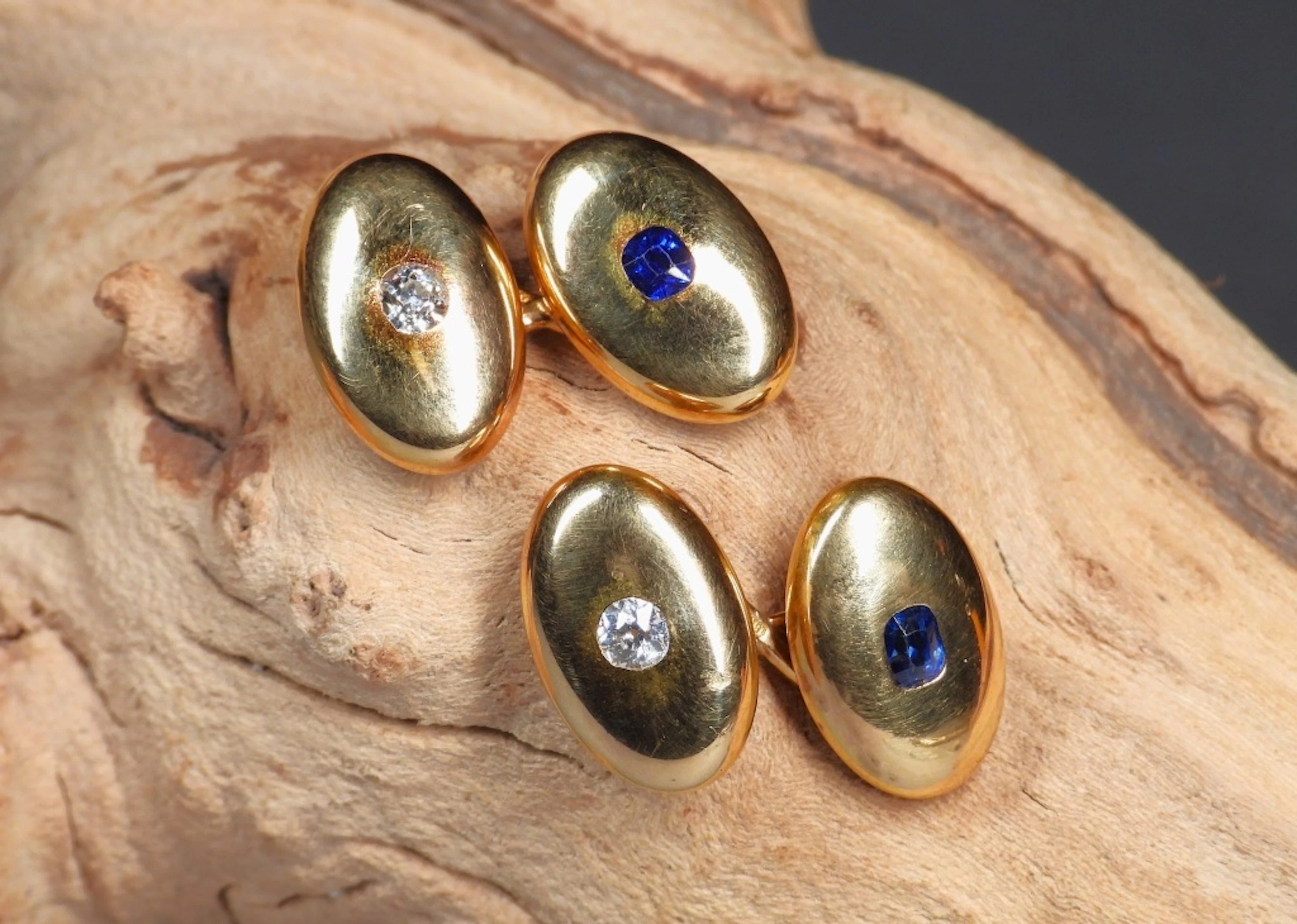 Tiffany & Co Edwardian Diamond Sapphire Cufflinks