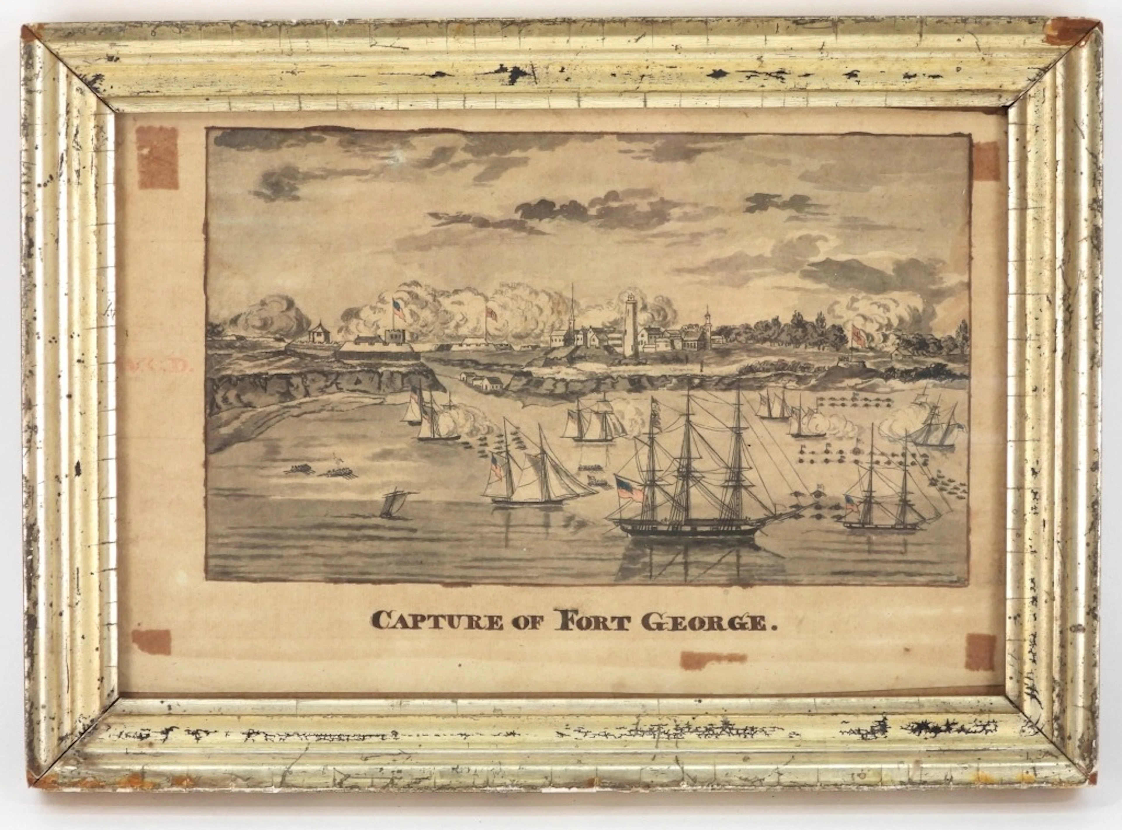 Watercolor of the American Capture of Fort George