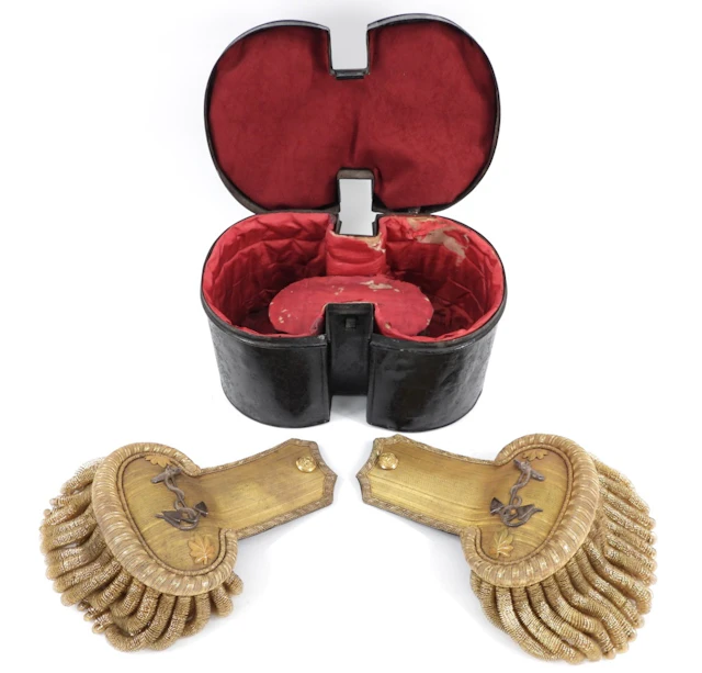 Civil War-era U.S. Navy Dress Epaulets and Case