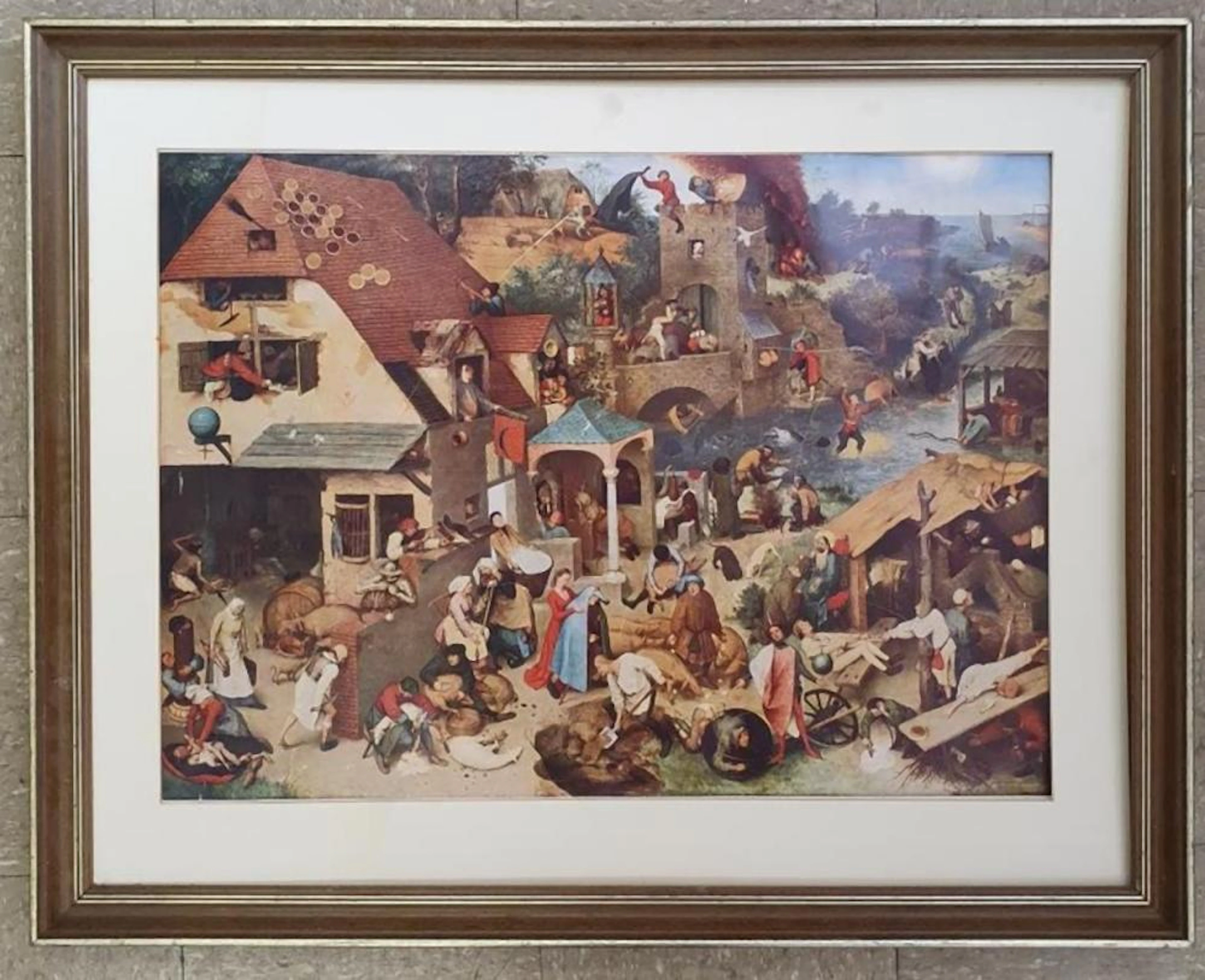 Picture "The Netherlandish Proverbs" by Pieter Bruegel the Elder, it depict