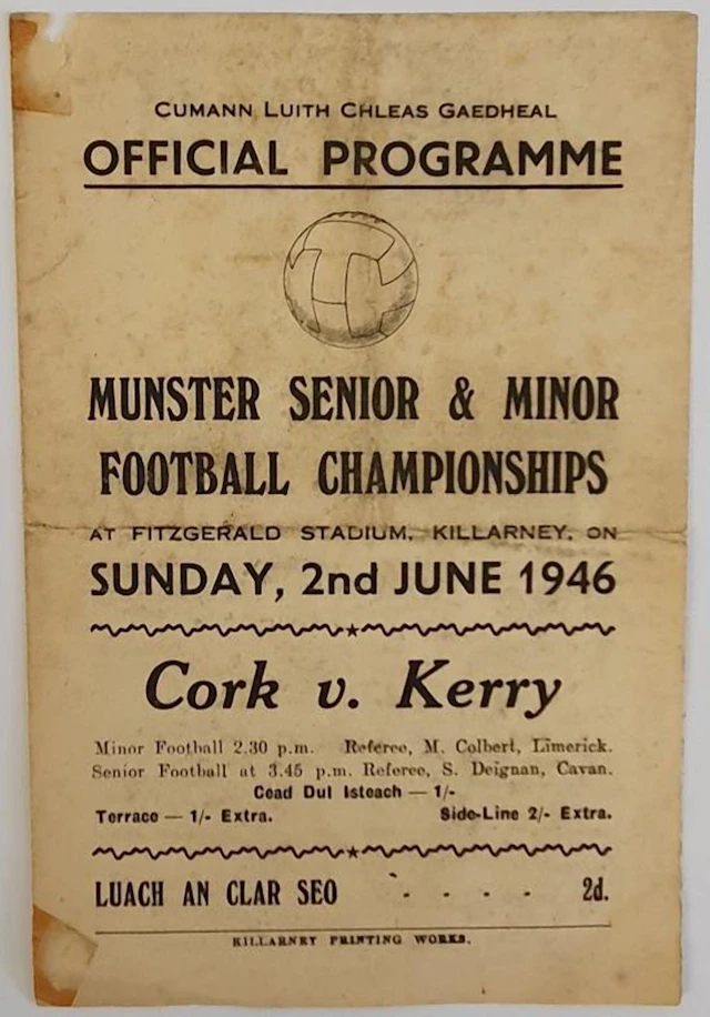 GAA: Official programme Munster Senior Football Championship Quarter Final