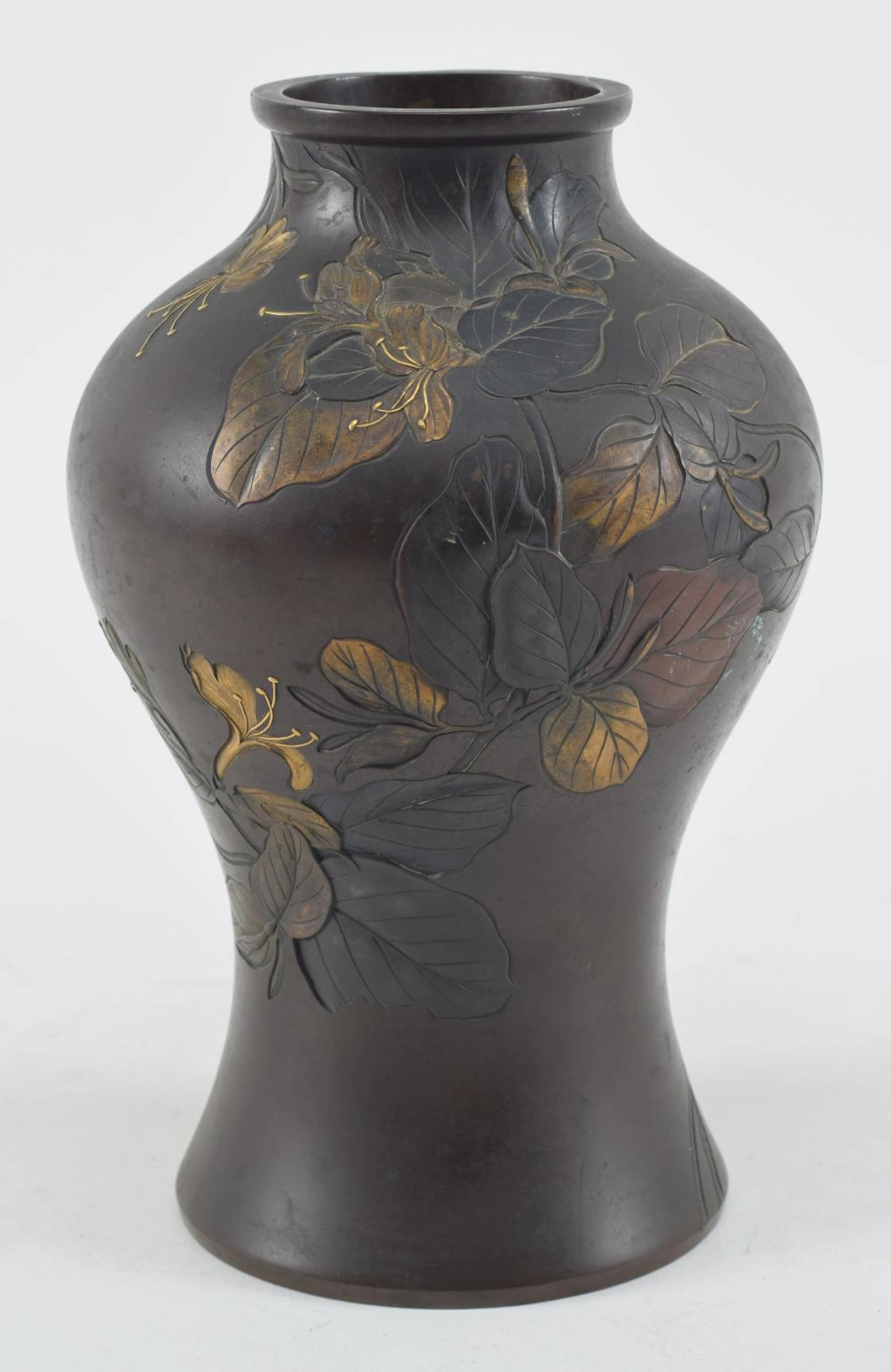 Japanese mixed metal vase