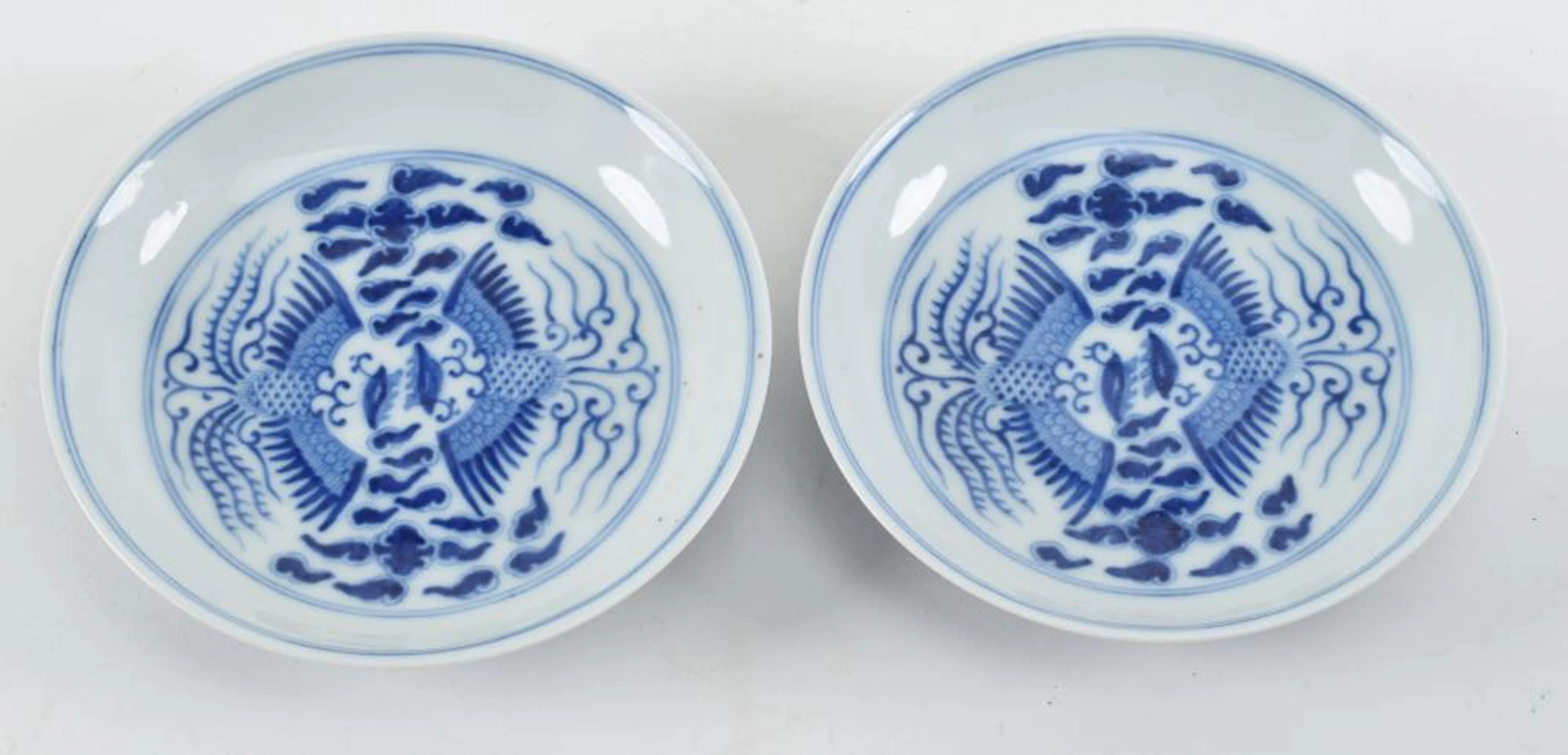 Pair of porcelain saucer dishes