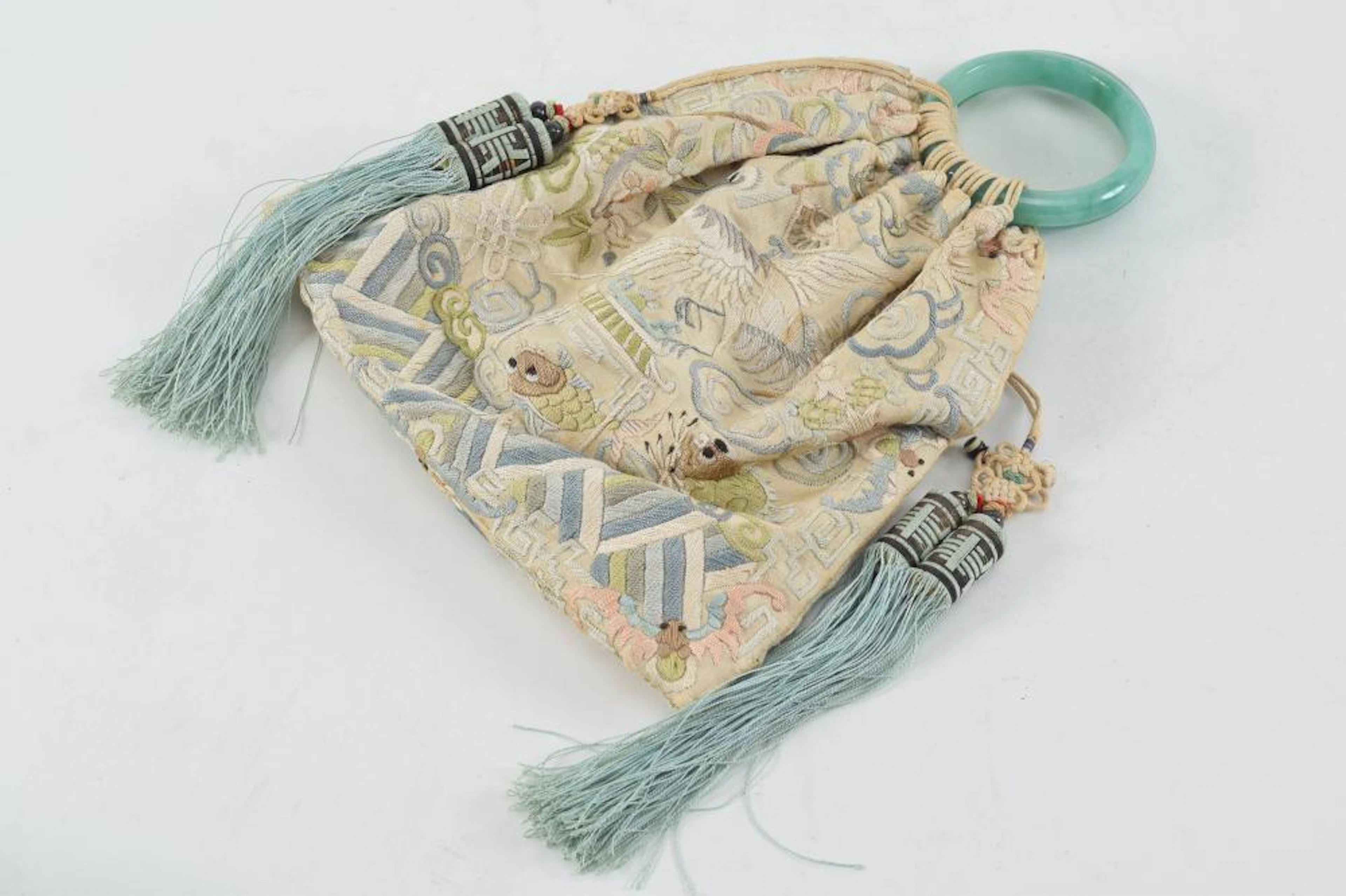 Embroidered silk bag