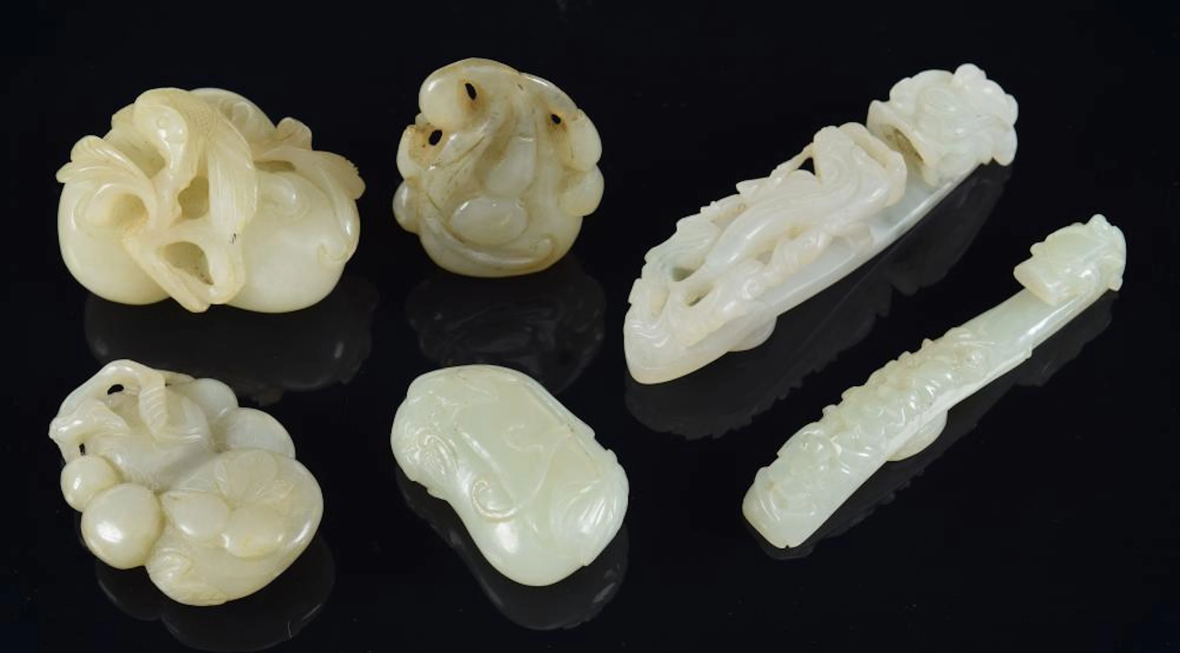6 jade carvings