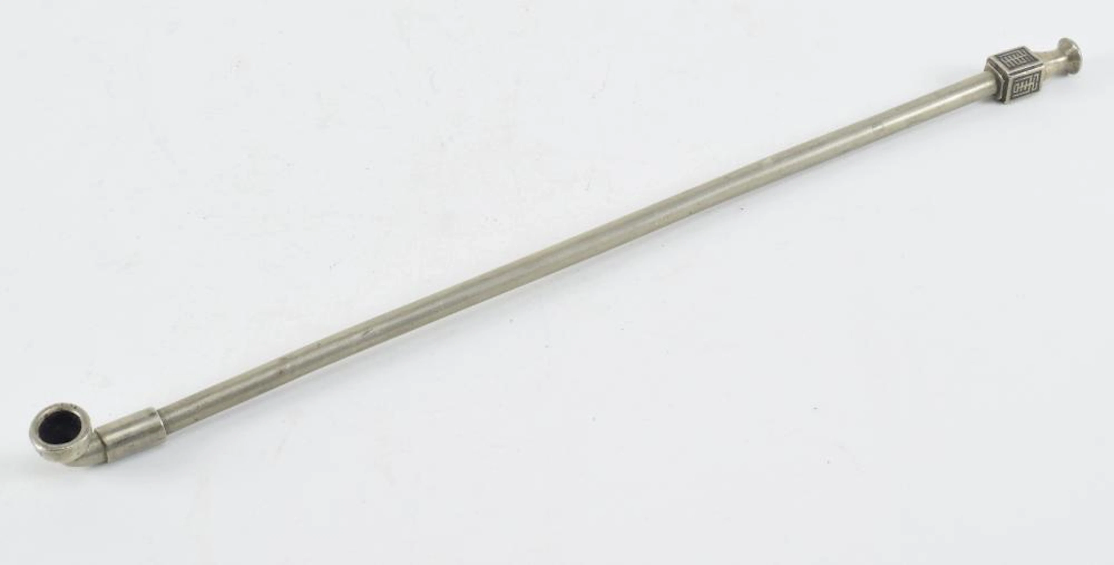 Paktong pipe. China or Korea. 19th century. 14in L.