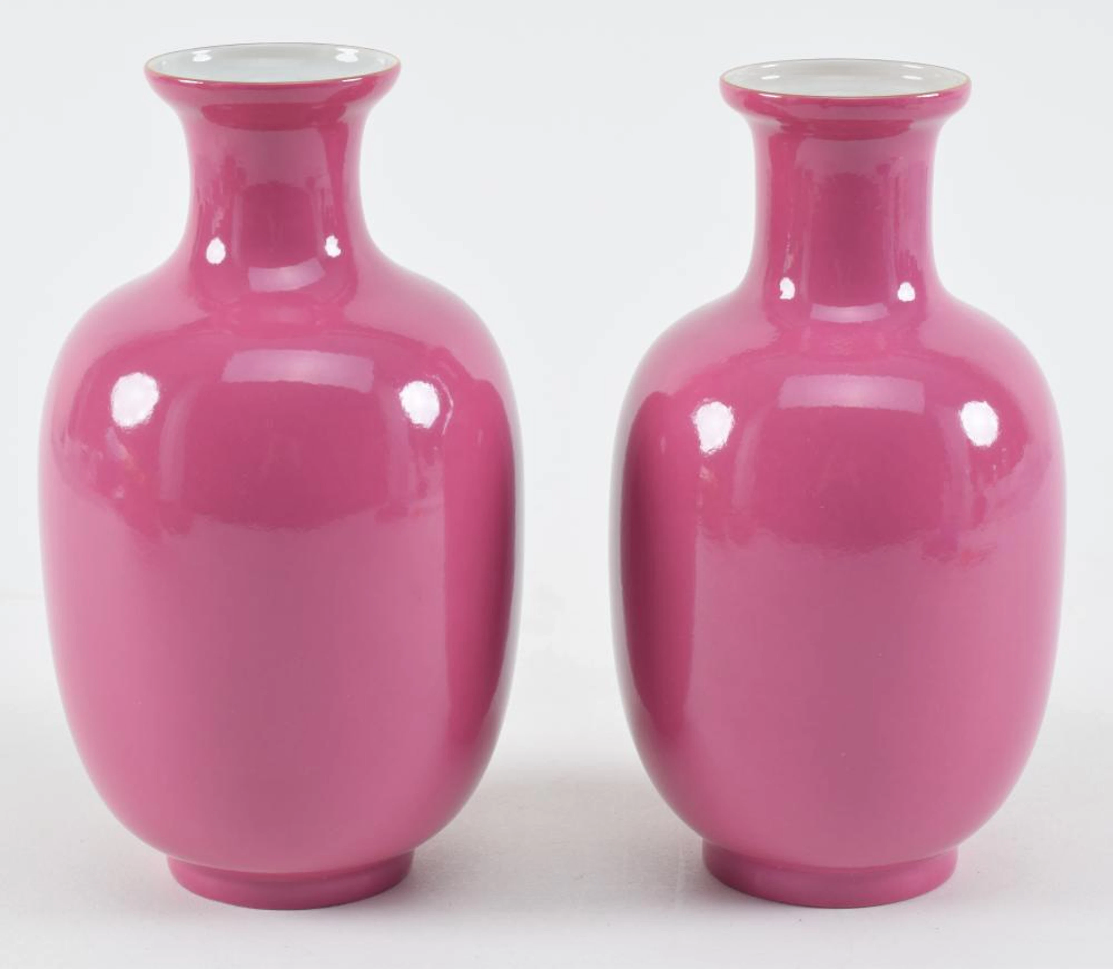 Pair of monochrome eggshell vases
